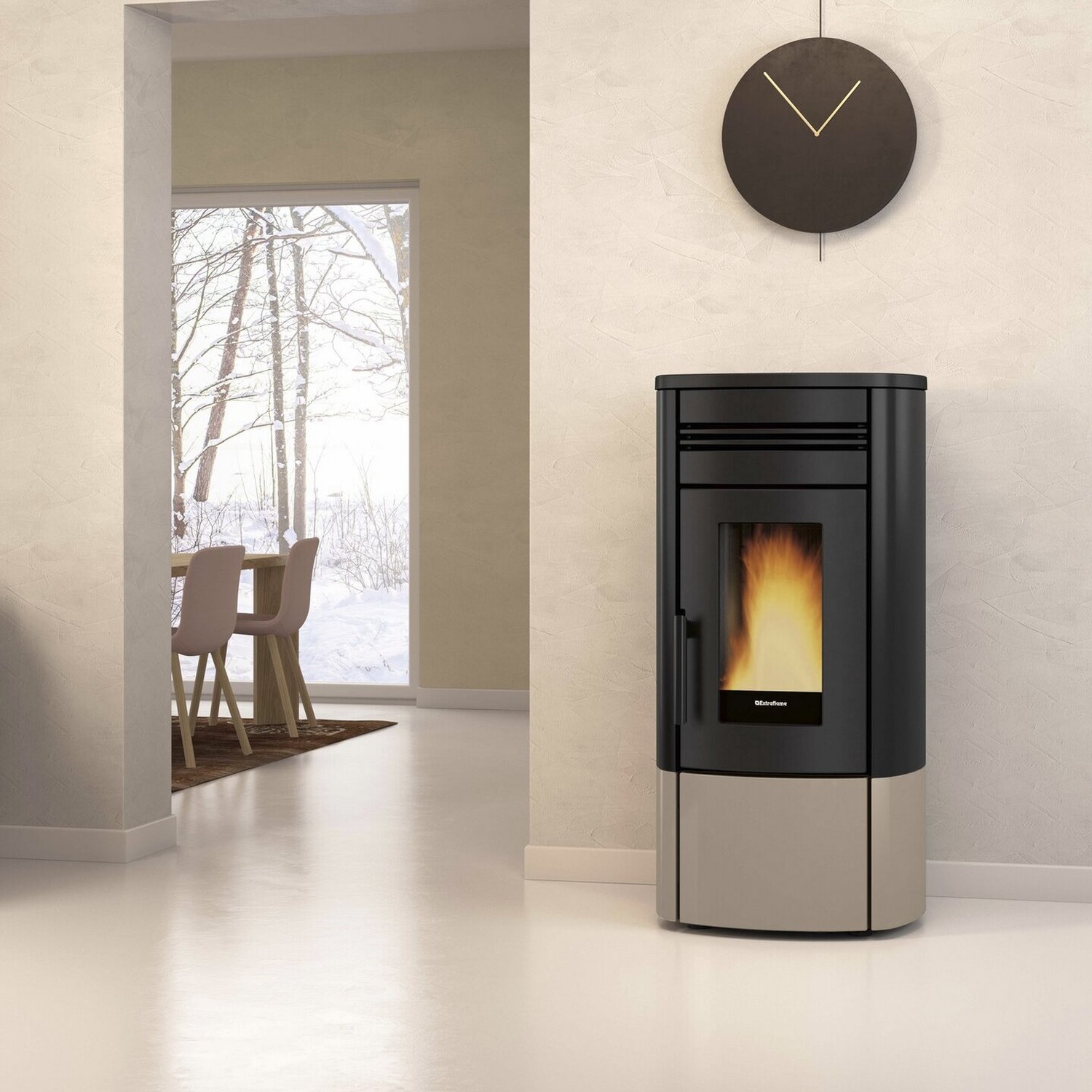 Extraflame NORIS PLUS - Taupe Matt Pelletofen EVOLUTION LINE