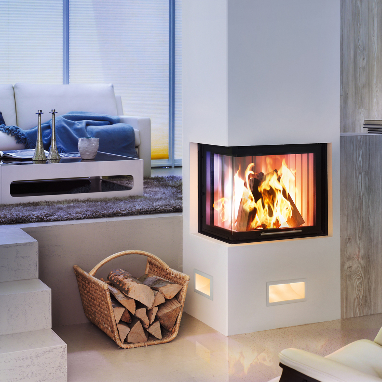 Spartherm Varia 2R-55h H2O Kamineinsatz wasserführend Ecke