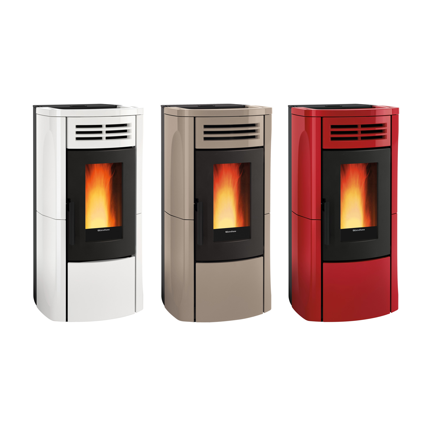 Extraflame Evolution Line Terry Plus Pelletofen Majolika Weiß