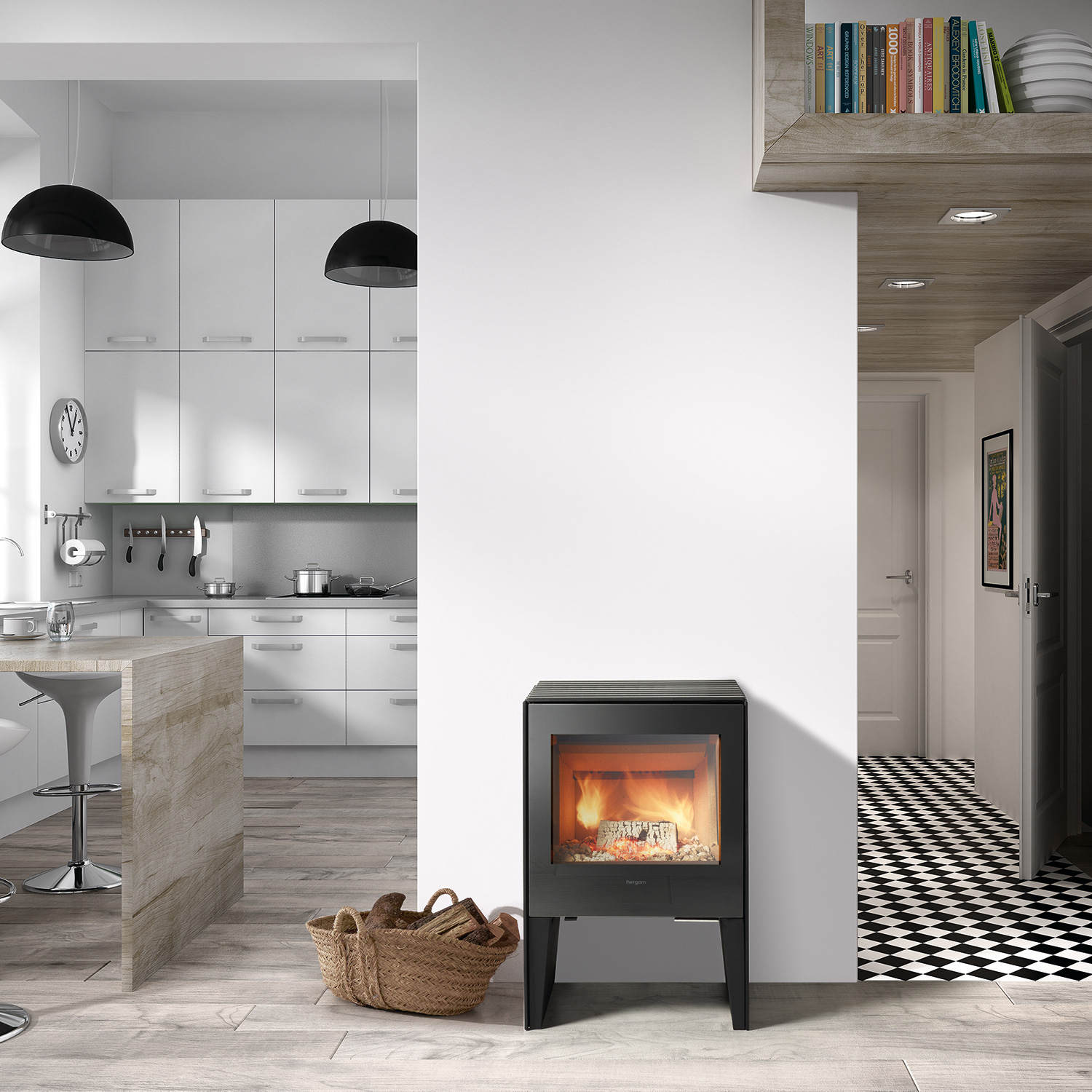 Hergom Glance M Kaminofen Gusseisen schwarz