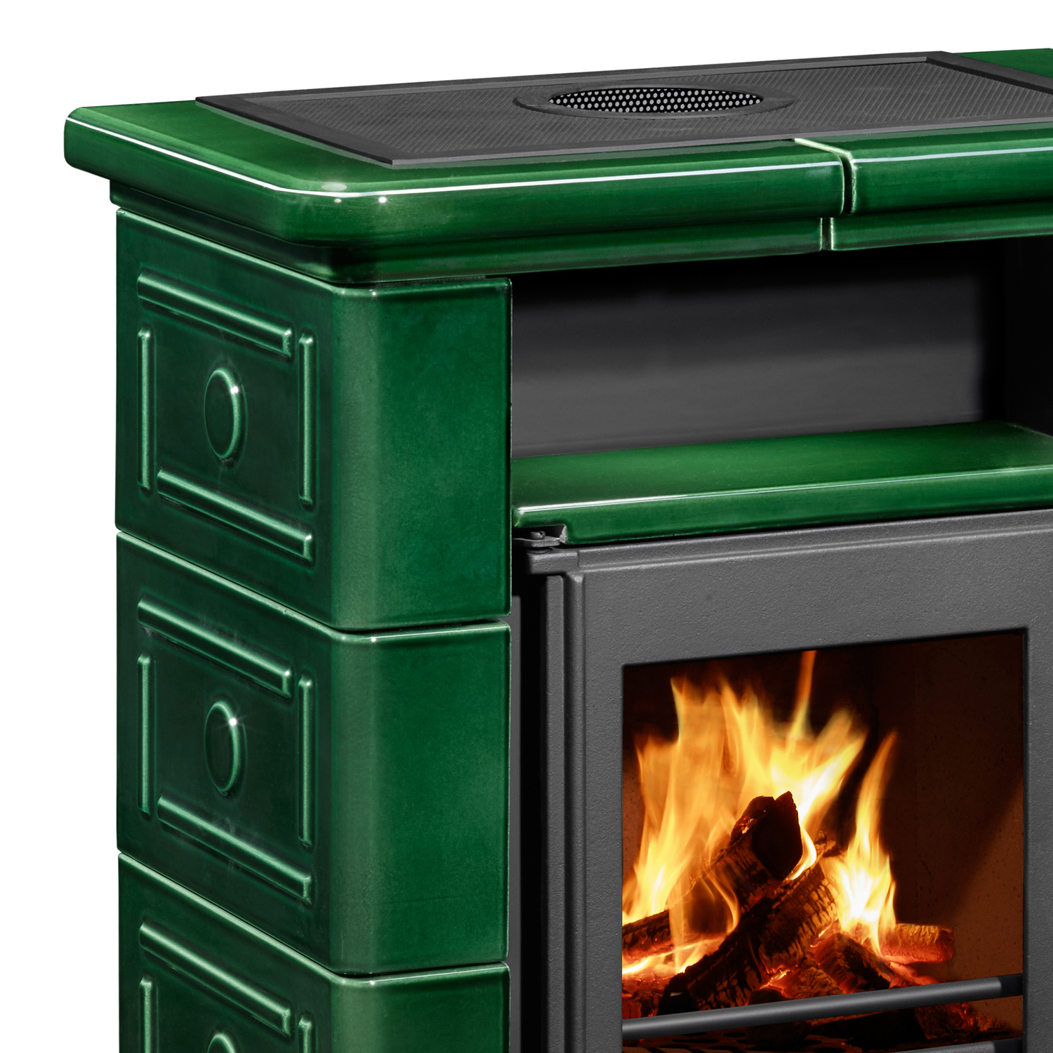 Wamsler Montafon S Kaminofen Keramik grün