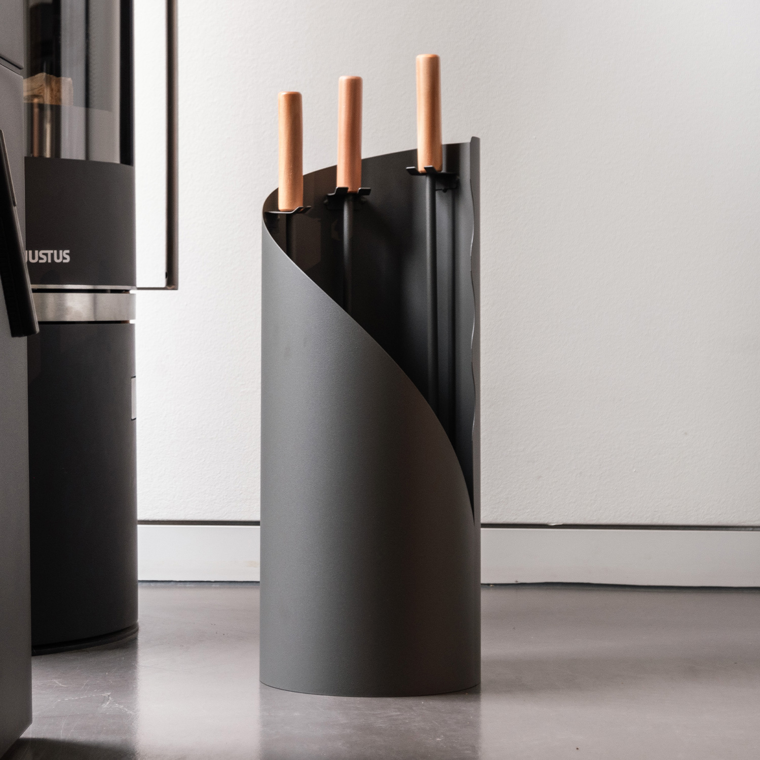 Raik Kaminbesteck 3-tlg OTTO, Ersatzteil Besen, grau, mit Holzgriff