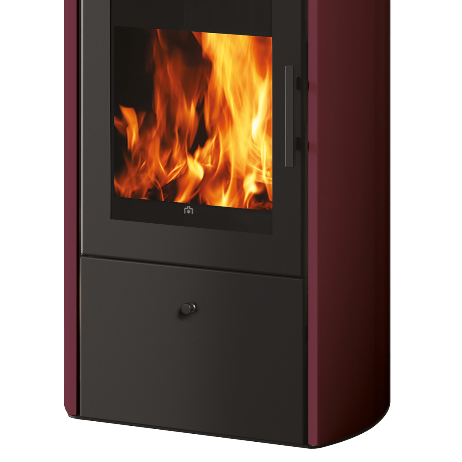 Edilkamin Flamma 14 CS Wasserführender Kaminofen Stahl Bordeaux