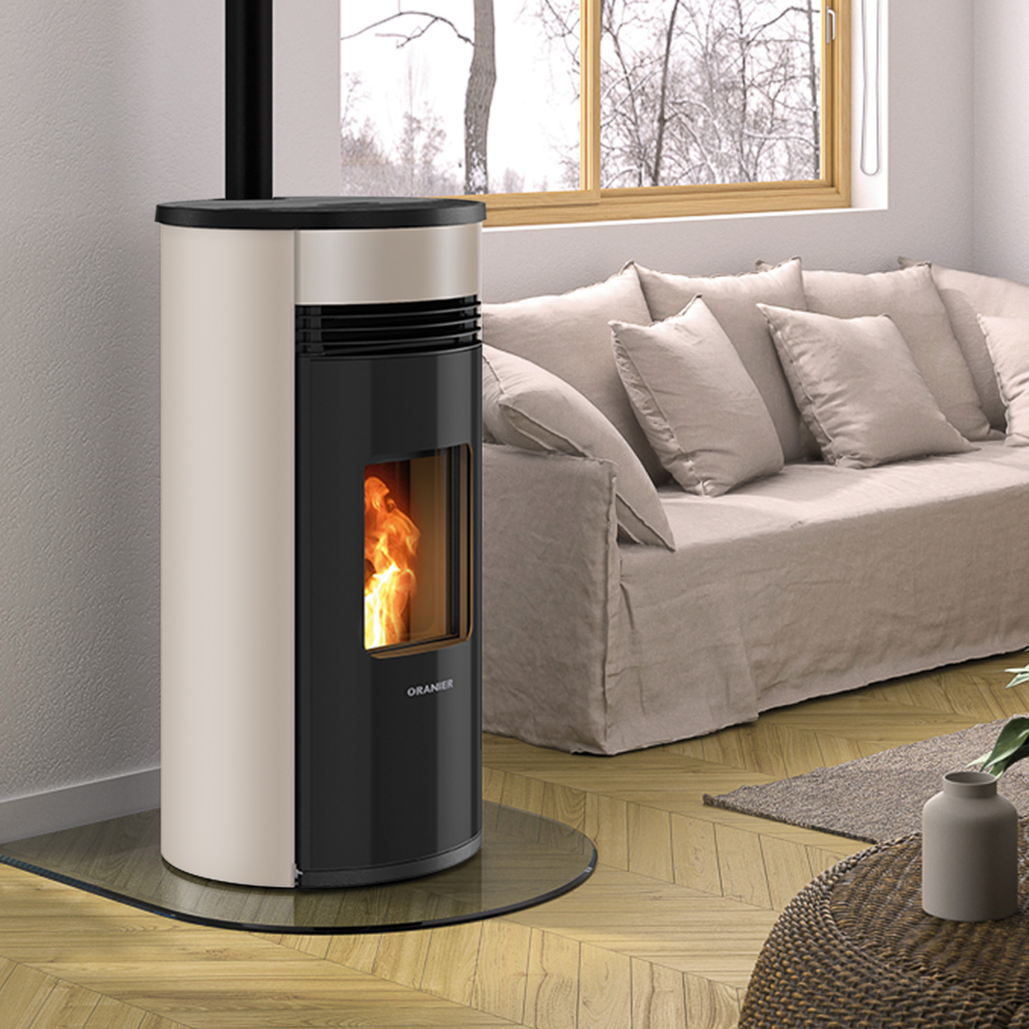 Oranier Sando 60 Pelletofen Taupe
