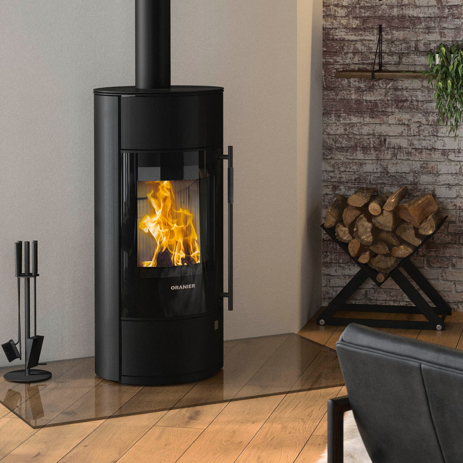 Oranier Polar Neo Blackline Kaminofen Stahl Schwarz Oranier Polar Neo Blackline Kaminofen Stahl Schwarz