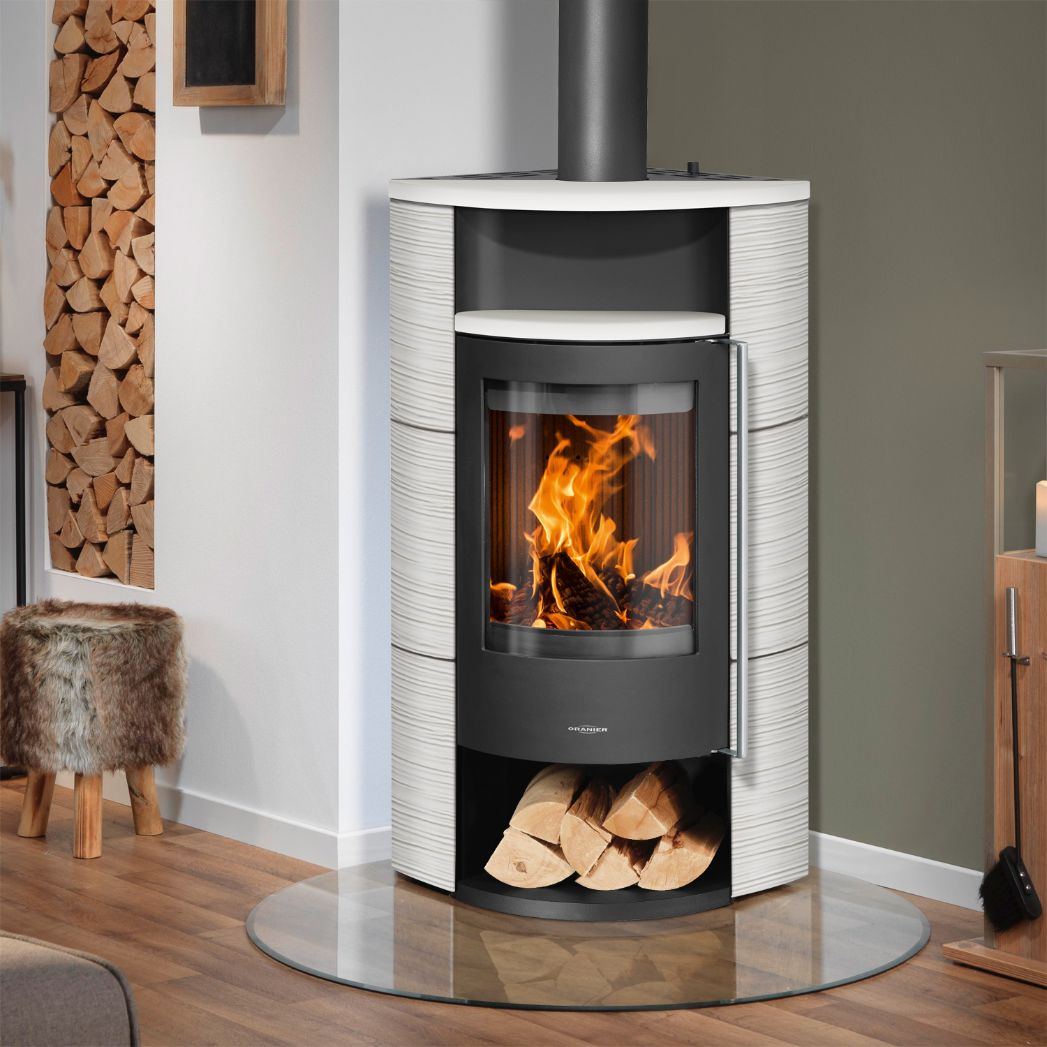 Oranier Polar Neo Eck Kaminofen Stahl Schwarz / Keramik Seidenweiß Oranier Polar Neo Eck Kaminofen Stahl Schwarz / Keramik Seidenweiß