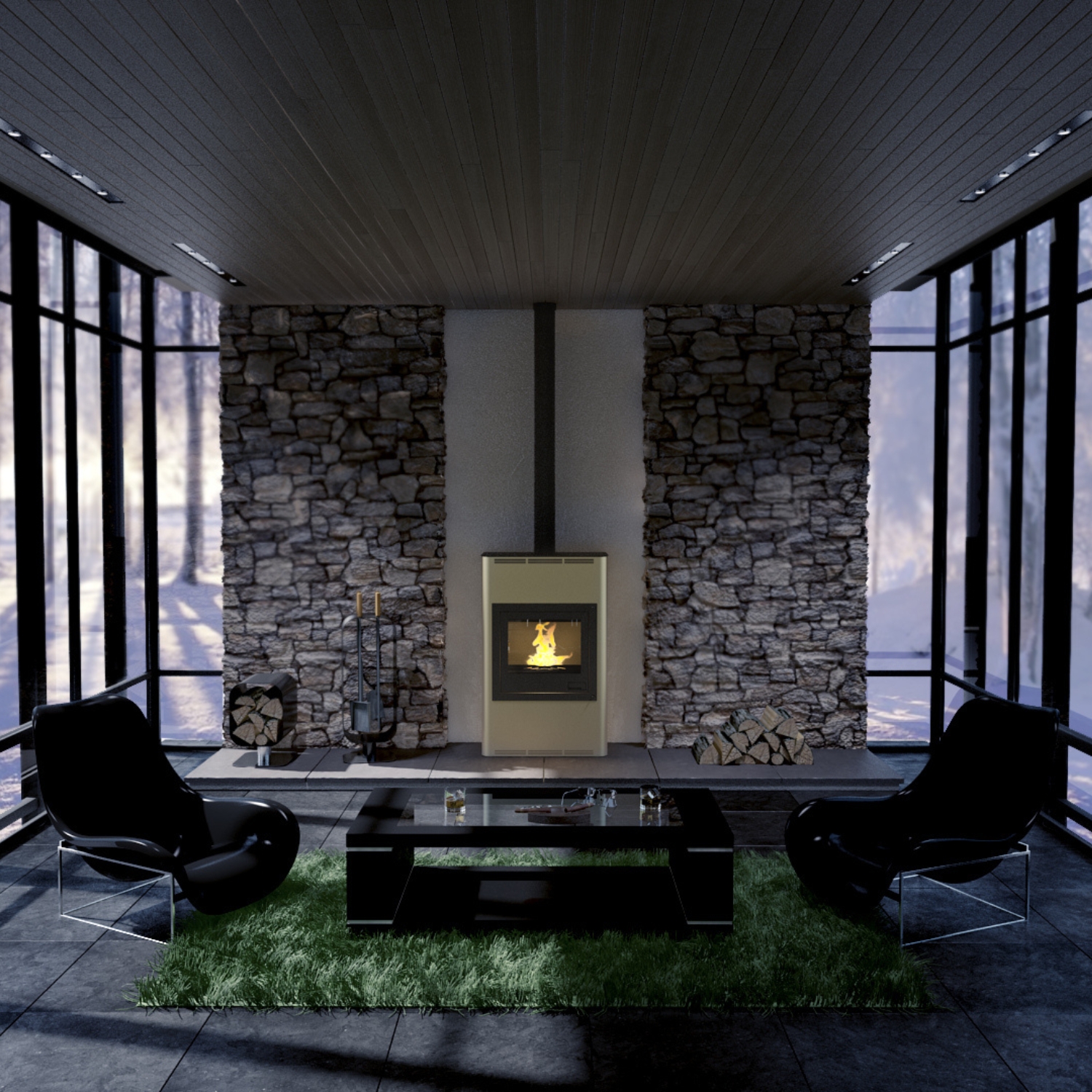 Aquaflam 25 Basic Wasserführender Kaminofen Creme Aquaflam 25 Basic Wasserführender Kaminofen Creme