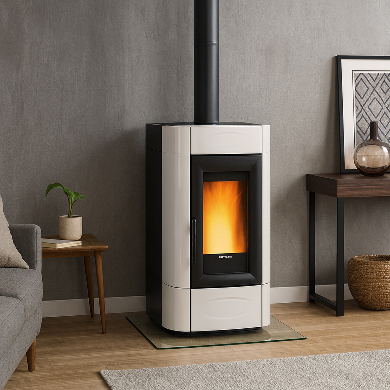 Extraflame Evolution Line ISIDORA IDRO H16 5.0 wassergeführter Pelletofen Weiß