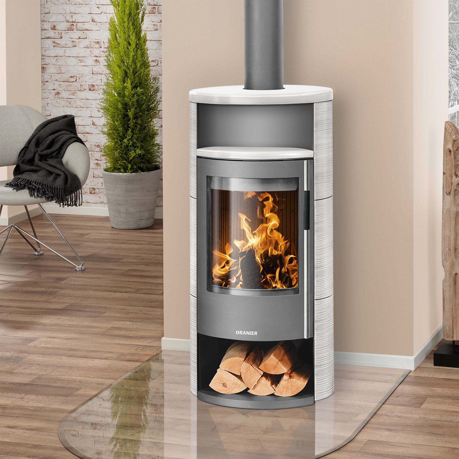 Oranier Polar Neo 6 Kaminofen Stahl Gussgrau / Keramik Seidenweiß, DIBt Oranier Polar Neo 6 Kaminofen Stahl Gussgrau / Keramik Seidenweiß, DIBt