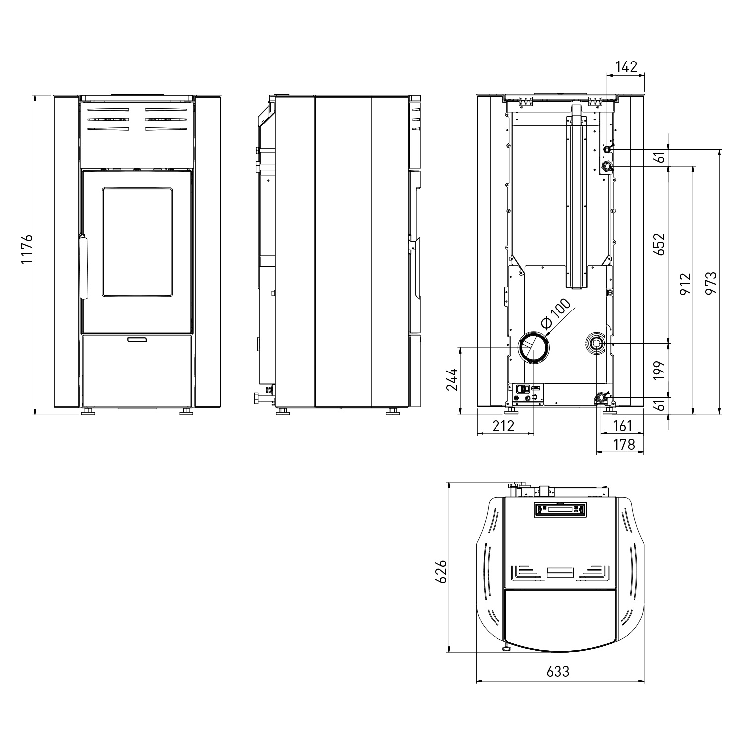 Extraflame Raffaella Idro H15 Wasserführender Pelletofen Stahl Weiß Extraflame Raffaella Idro H15 Wasserführender Pelletofen Stahl Weiß