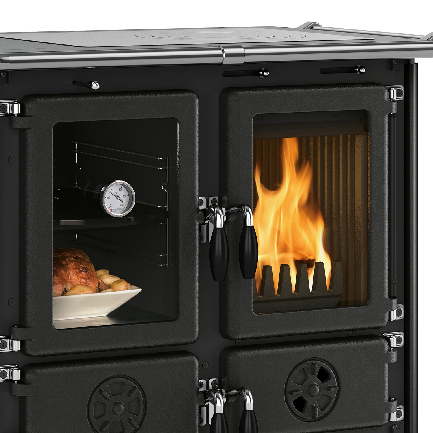 La Nordica Rosetta SX.16 Steel Küchenofen Stahl Weiss gesprenkelt