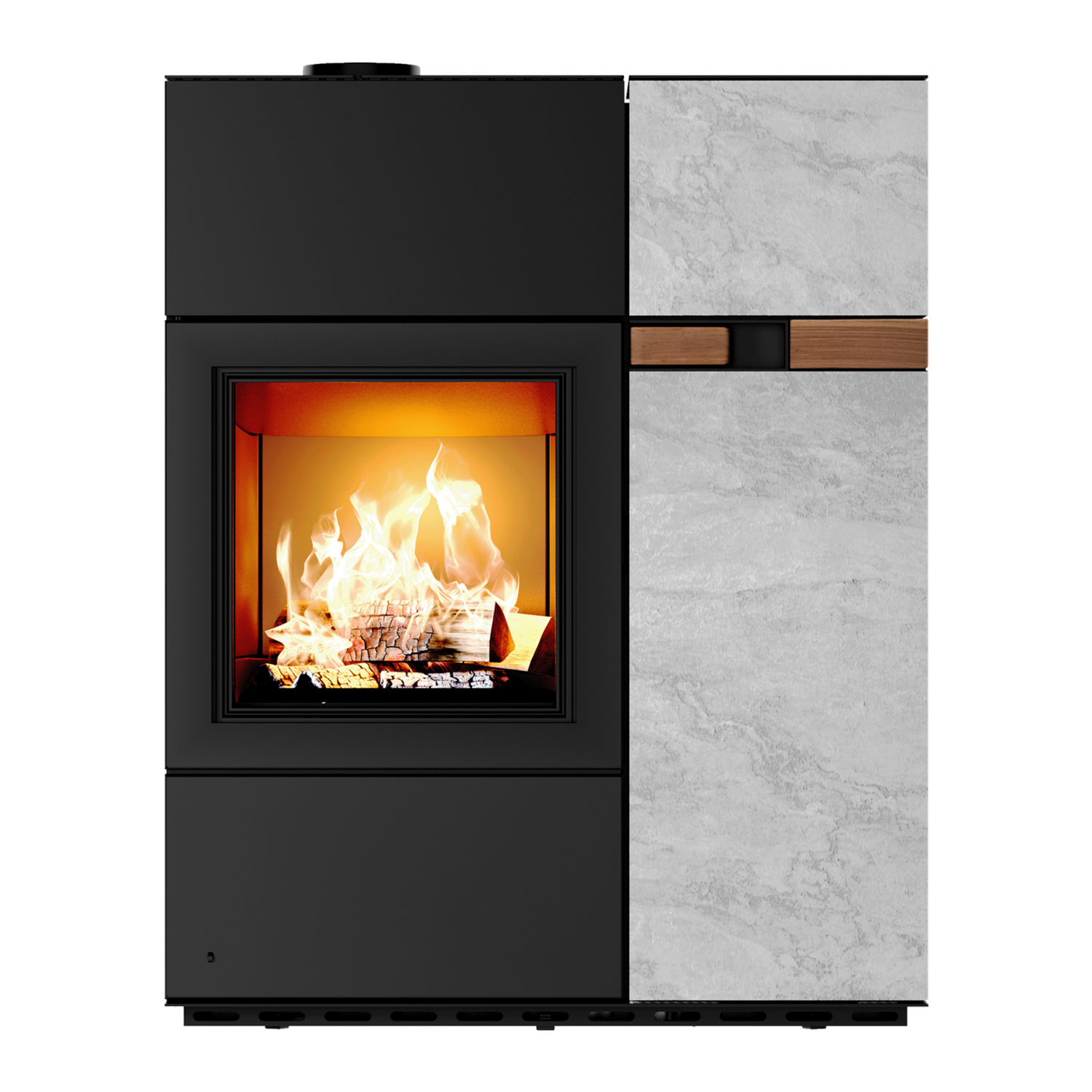 Austroflamm Quadra Duo Hybrid Kamin-/Pelletofen Naturstein Marble Grey Clouds