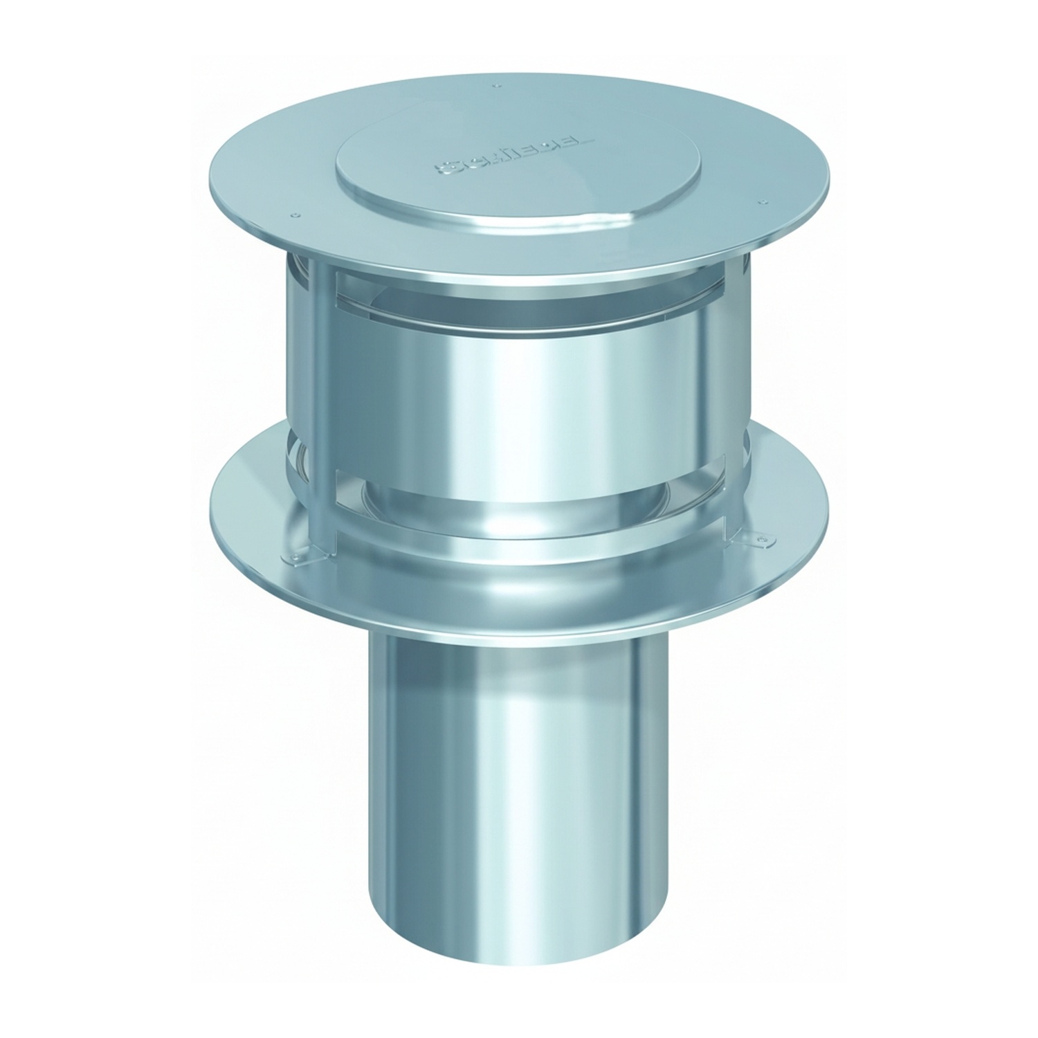 Schiedel PRIMA PLUS Regenhaube AntiSplash Deckel klappbar Ø130 mm einwandig glänzend