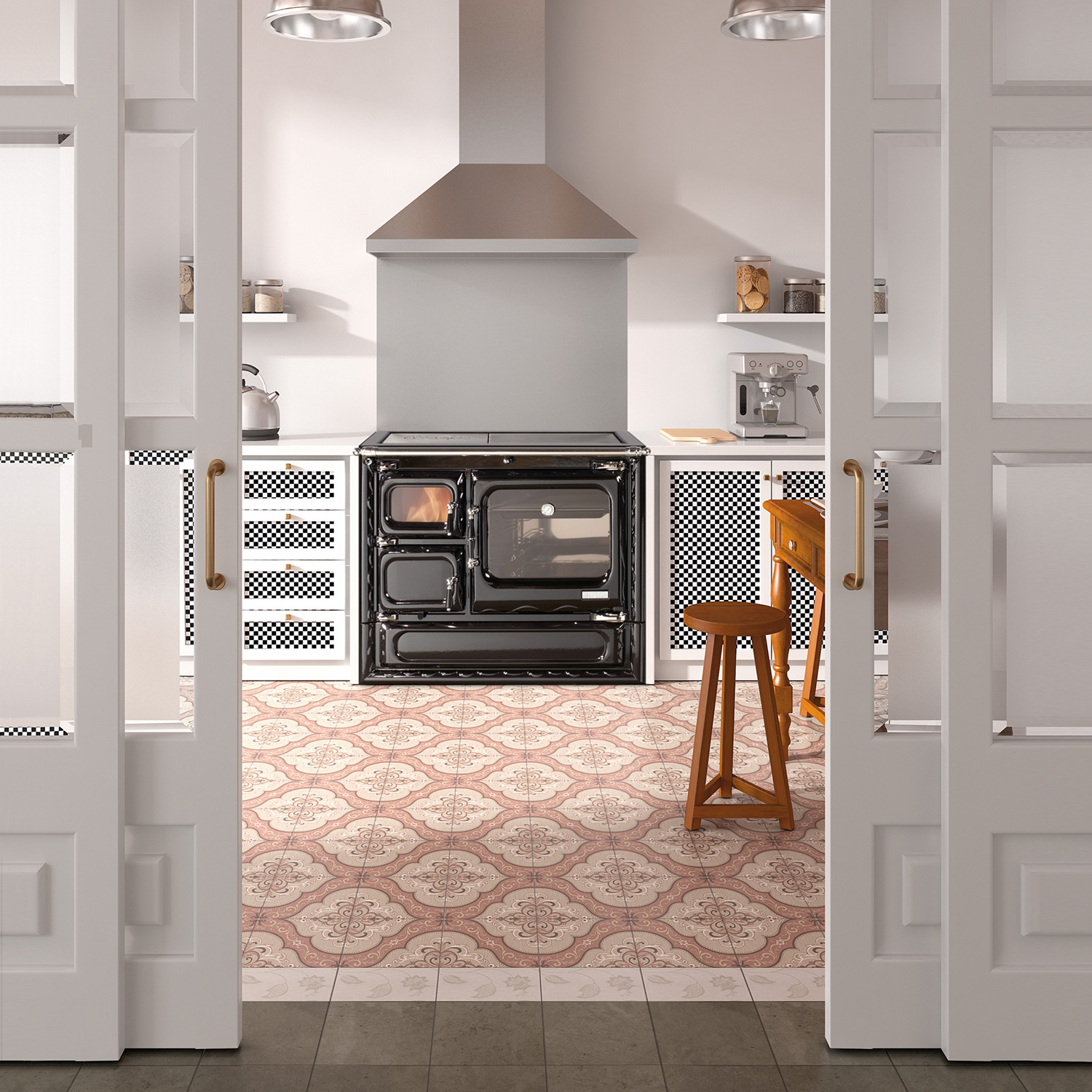 Hergom Deva 100 SE Küchenofen Gusseisen schwarz, Herdplatte Gusseisen, RR hinten