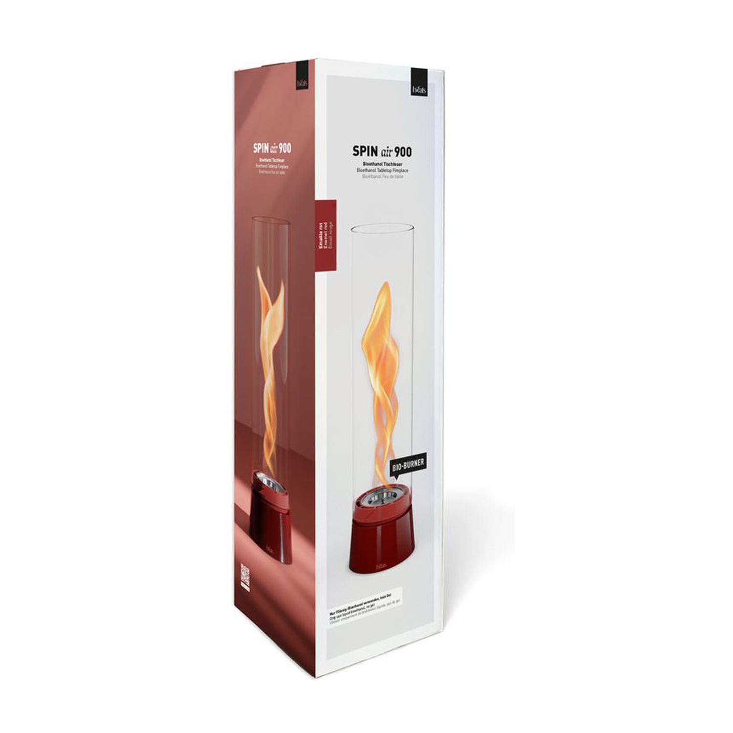 höfats SPIN air 900 Tischfeuer Emaille rot + 1 Liter Bioethanol gratis