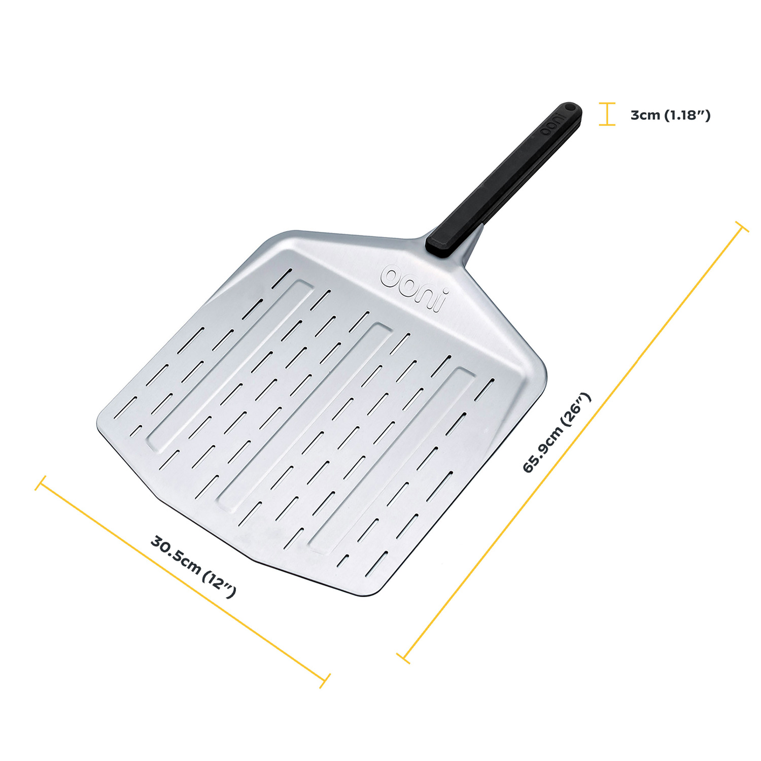 Ooni Pizzaschieber Aluminium perforiert 12" Ooni Pizzaschieber Aluminium perforiert 12"
