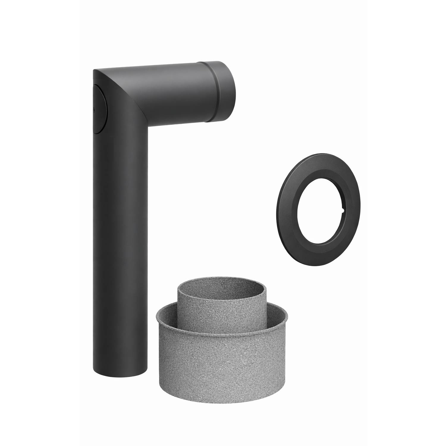 Raik Lifestyle Set Winkelbogen 150mm grau 90° 2-tlg mit Tür (700x450) für Rauchrohr / Ofenrohr