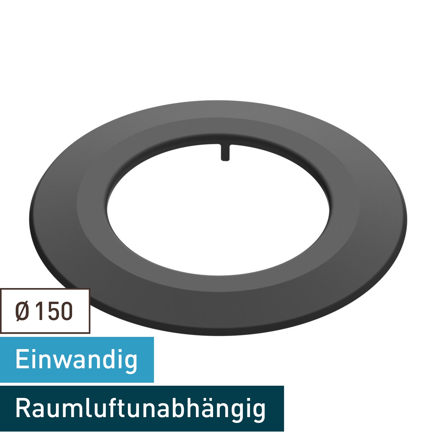 Raik Lifestyle Rosette 150mm grau für Rauchrohr / Ofenrohr