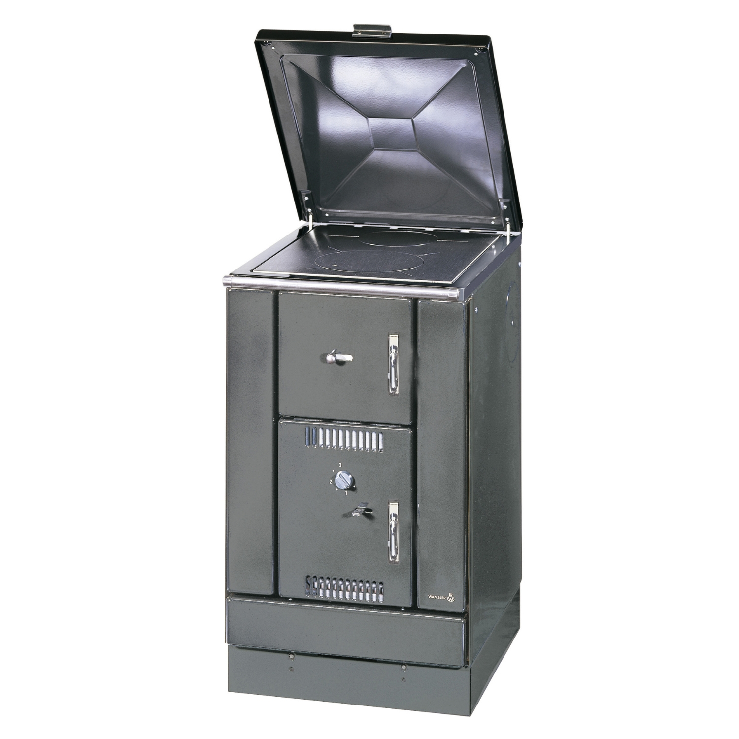 Wamsler K 158 CL Wasserführender Küchenofen Anthrazit/Chrom Stahlplatte Wamsler K 158 CL Wasserführender Küchenofen Anthrazit/Chrom Stahlplatte