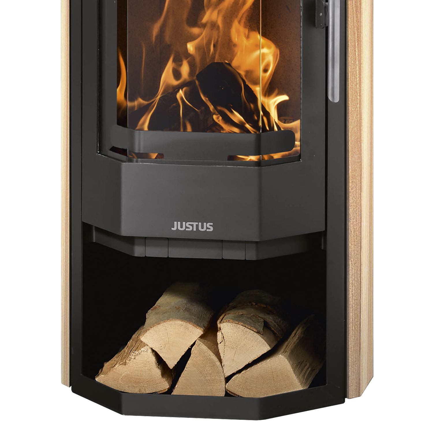 Justus Usedom 5 Kaminofen Stahl Schwarz / Sandstein-Verkleidung Justus Usedom 5 Kaminofen Stahl Schwarz / Sandstein-Verkleidung