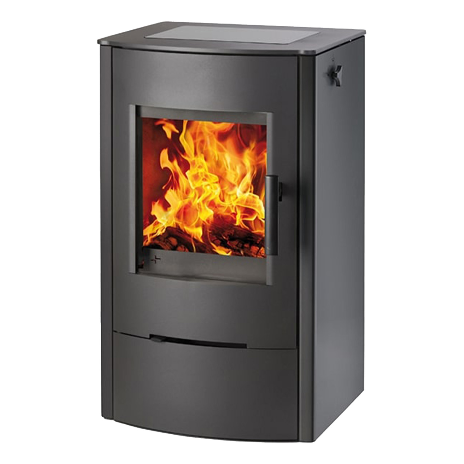 Haas+Sohn ELLMAU COOK easy Kaminofen mit Glaskeramik-Kochplatte perl-schwarz