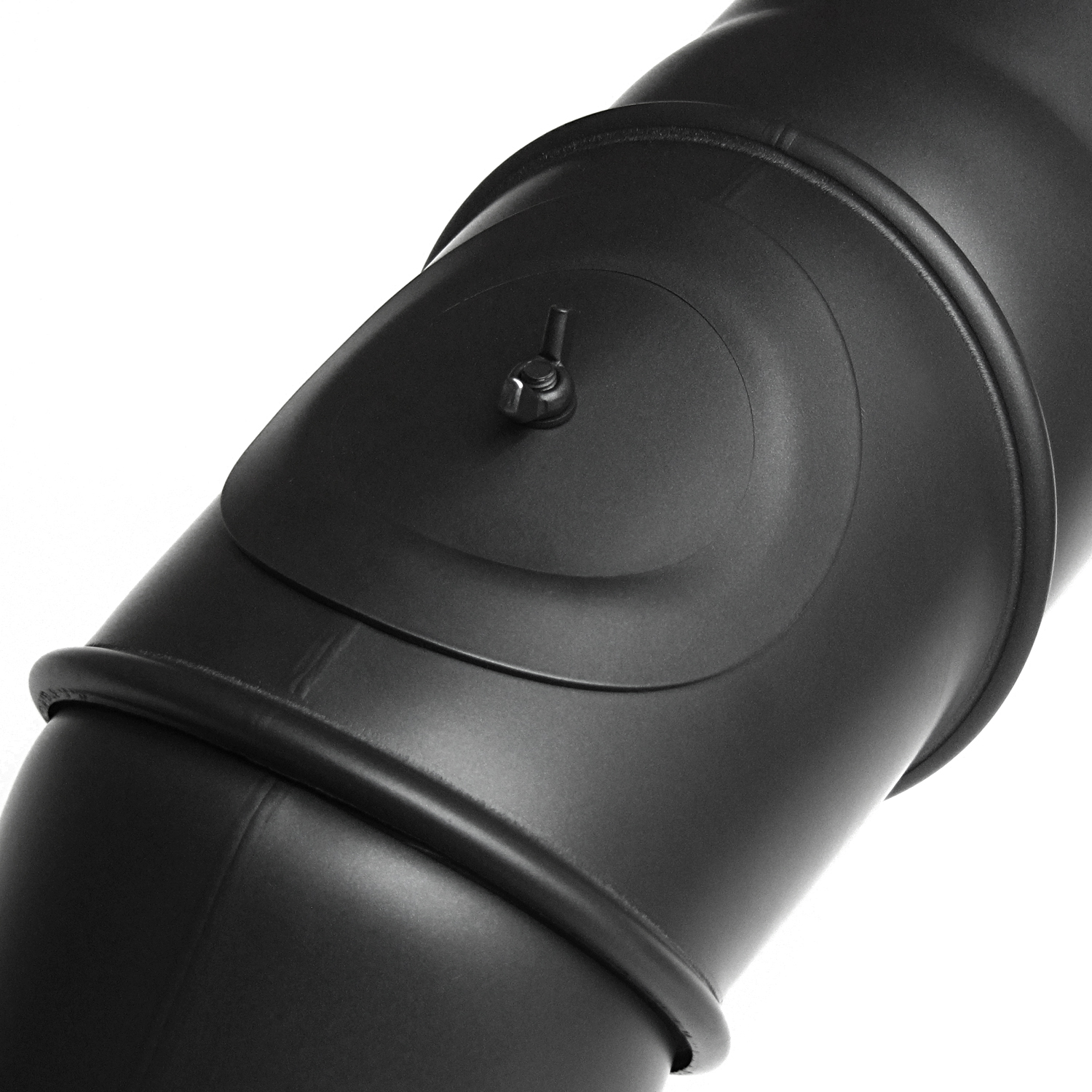 Raik Basic Multibogen 160mm schwarz mit Tür – 4teilig für Rauchrohr / Ofenrohr