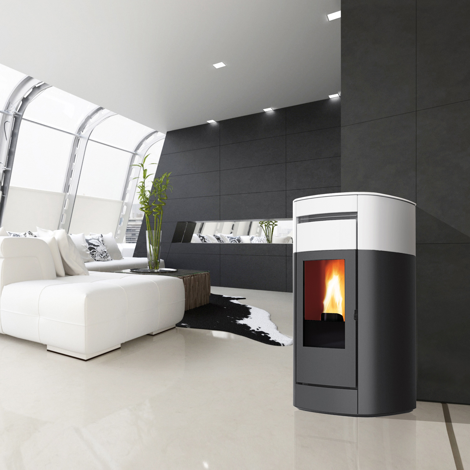 Edilkamin Vyda EVO Pelletofen Keramik Mattweiß Edilkamin Vyda EVO Pelletofen Keramik Mattweiß