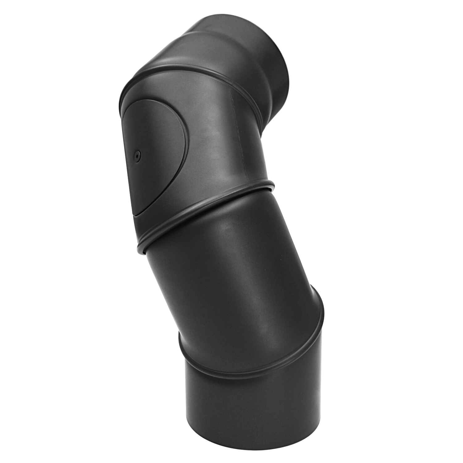 Raik Basic Multibogen 180mm schwarz mit Tür – 4teilig für Rauchrohr / Ofenrohr
