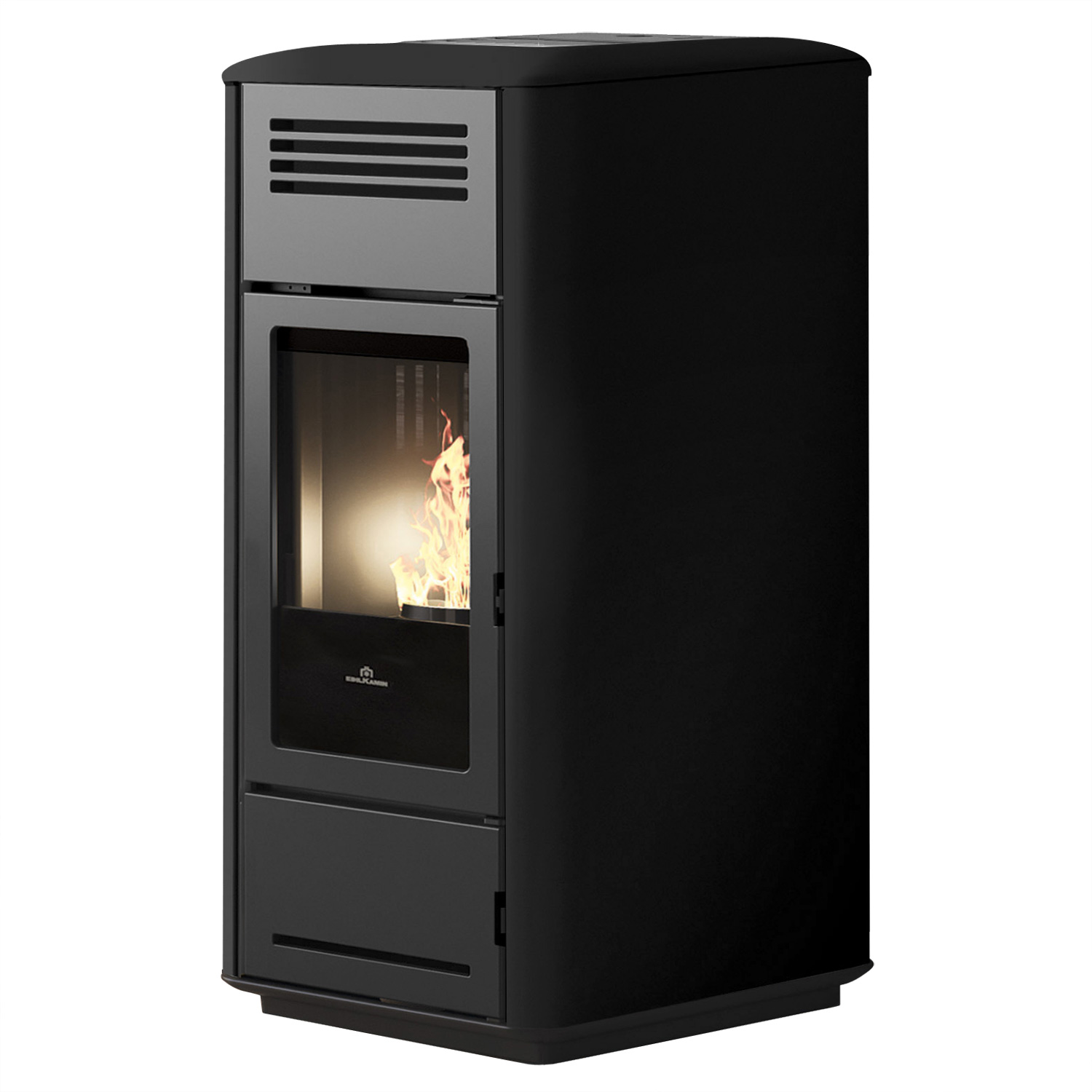 Edilkamin Milla H 15 EVO wasserführender Pelletofen Stahl glänzend Schwarz