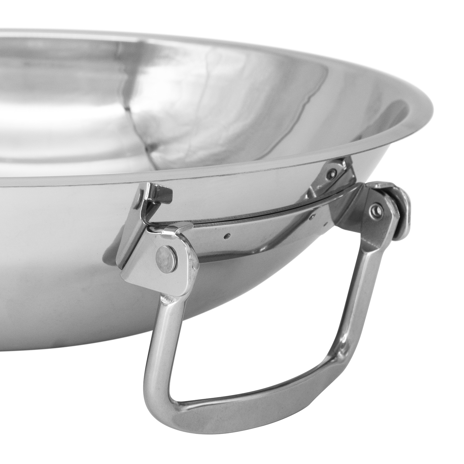 Feuergott Wok Set Edelstahl mit Wokring und Anzündkamin
