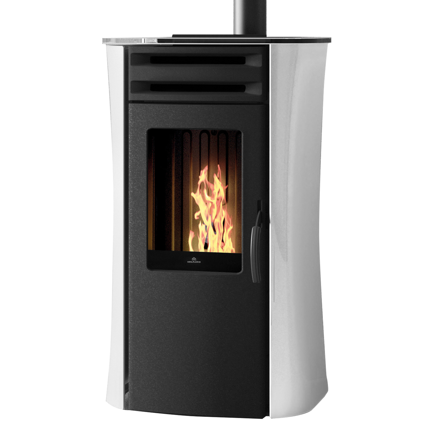 Edilkamin Dania Air Tight Plus Pelletofen Stahl Schwarz / Glas Weiß