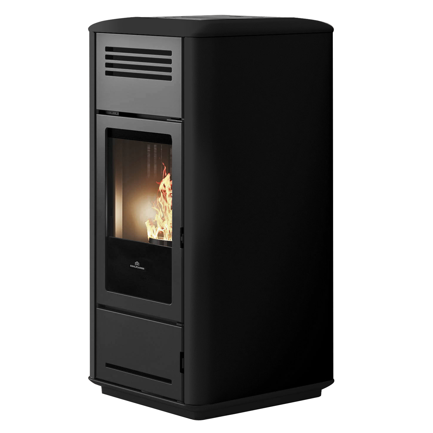 Edilkamin Milla H 12 EVO wasserführender Pelletofen Stahl glänzend Schwarz