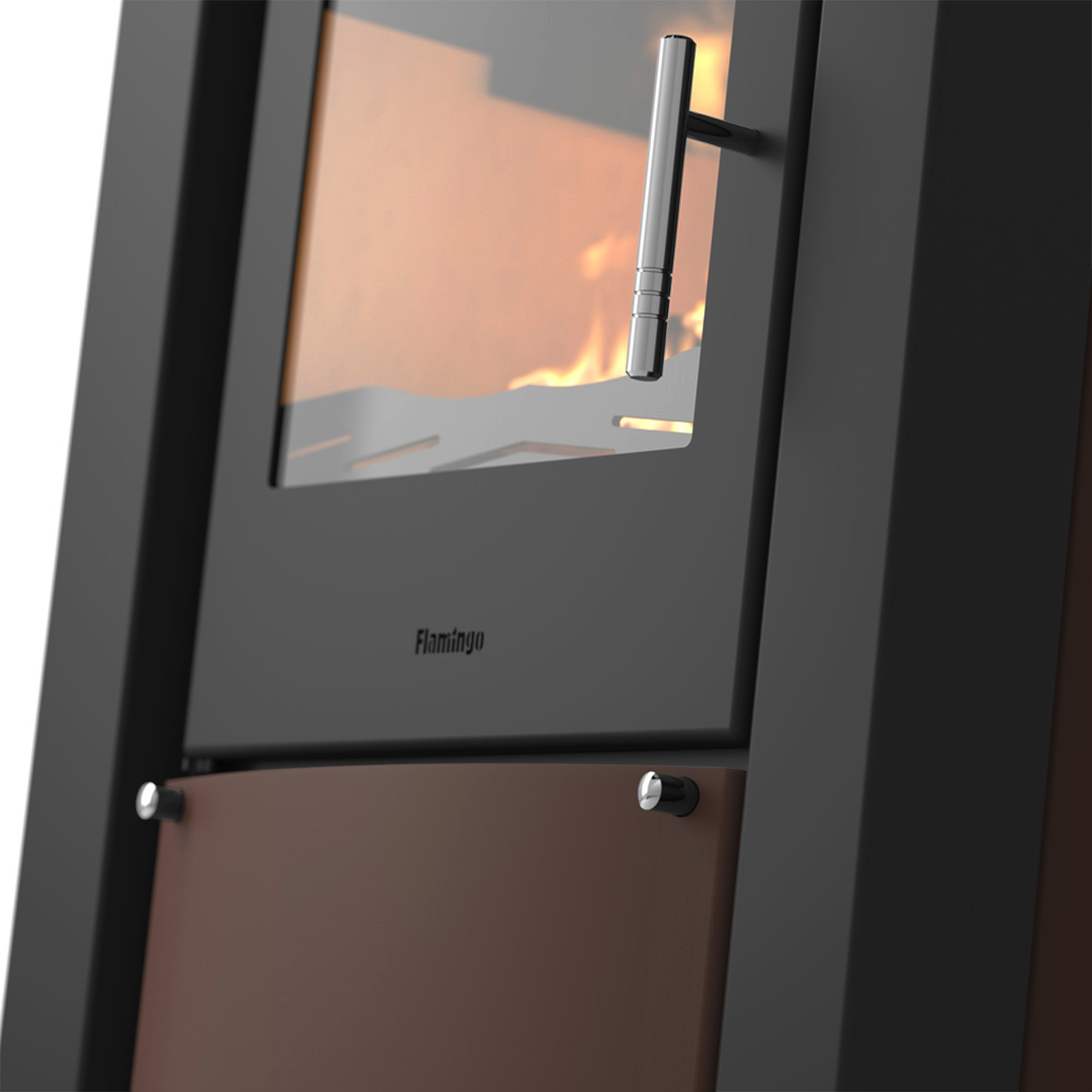 HS Flamingo AMOS Kaminofen Samet Brown