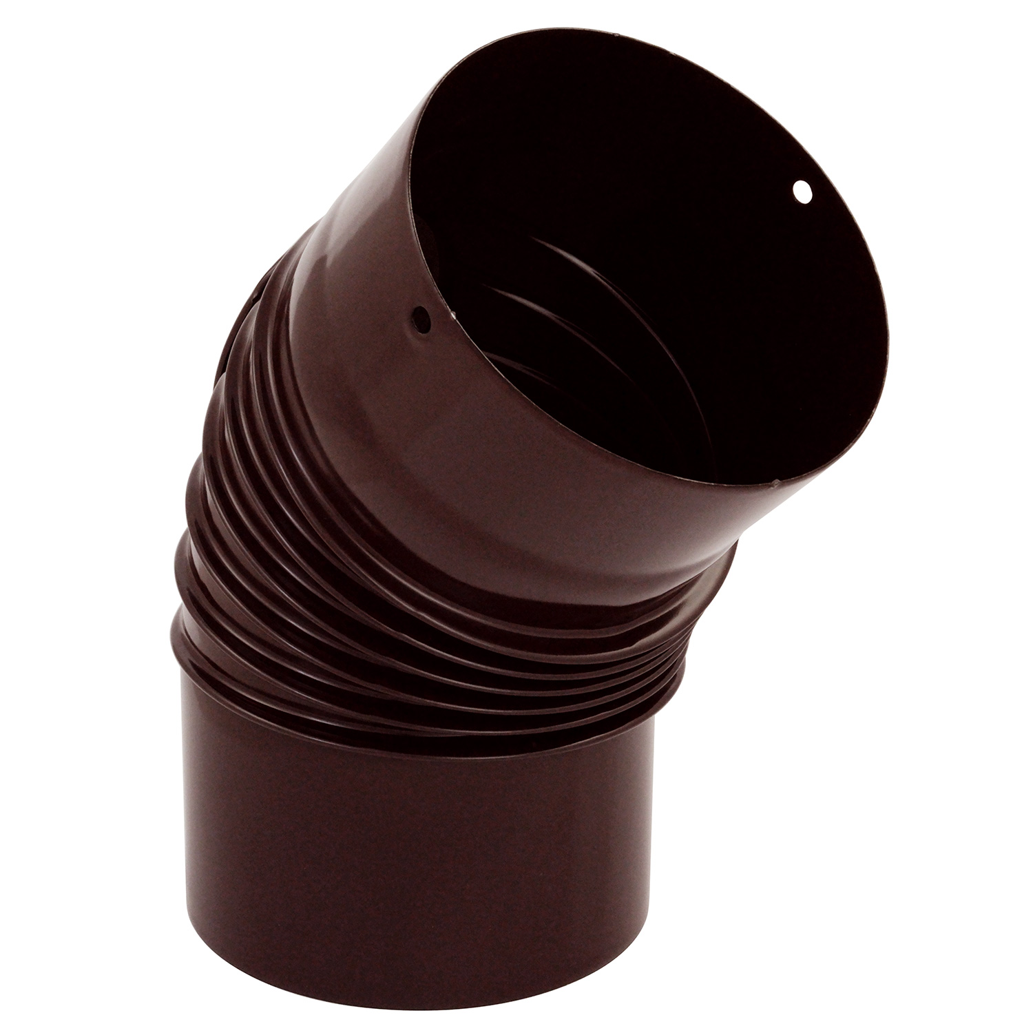 Raik Rauchrohrbogen / Ofenrohrbogen Emaille 150mm - 45° Bogen gerippt Braun