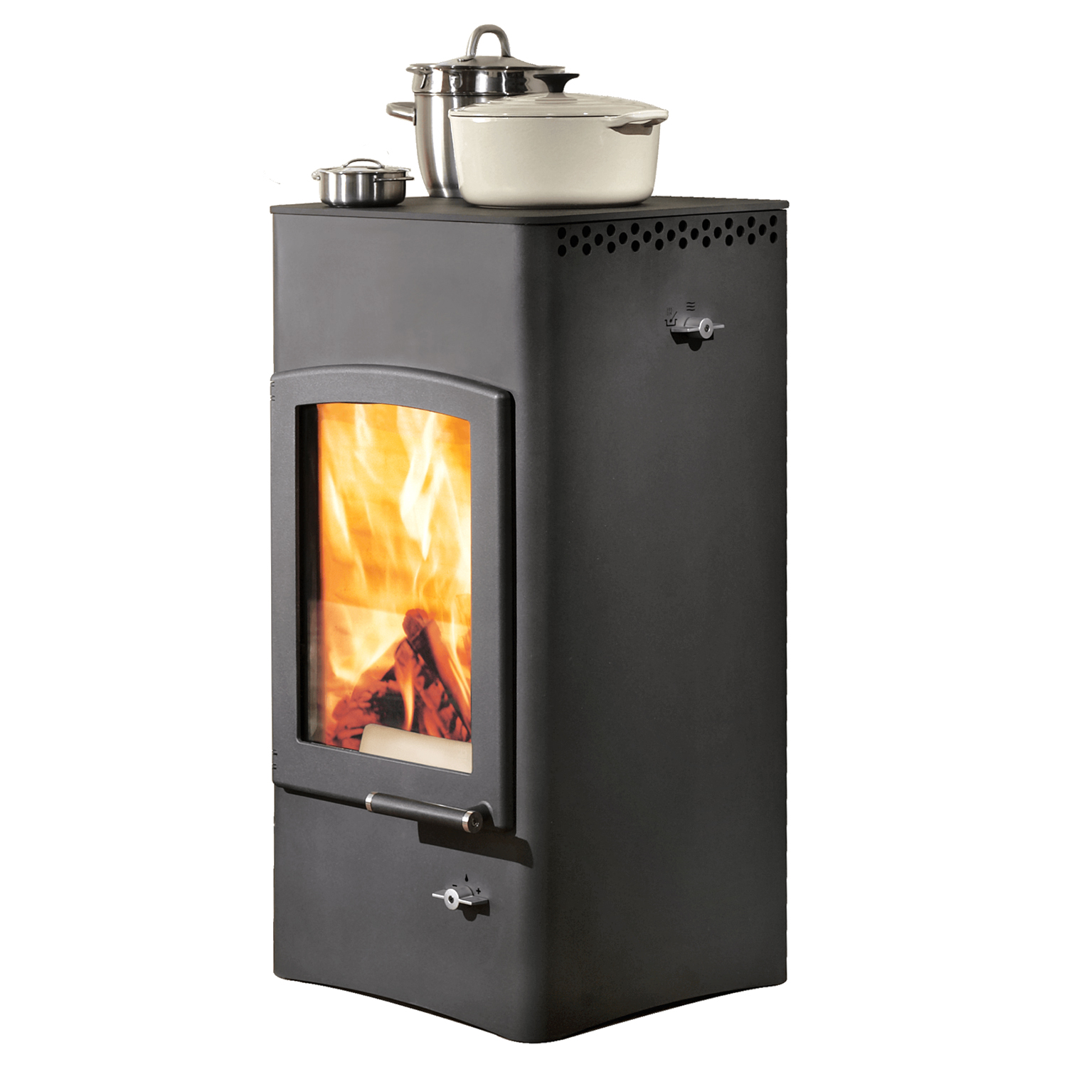 Austroflamm Lucy Cook Kaminofen Stahl gussgrau + 1 m³ Kaminholz gratis