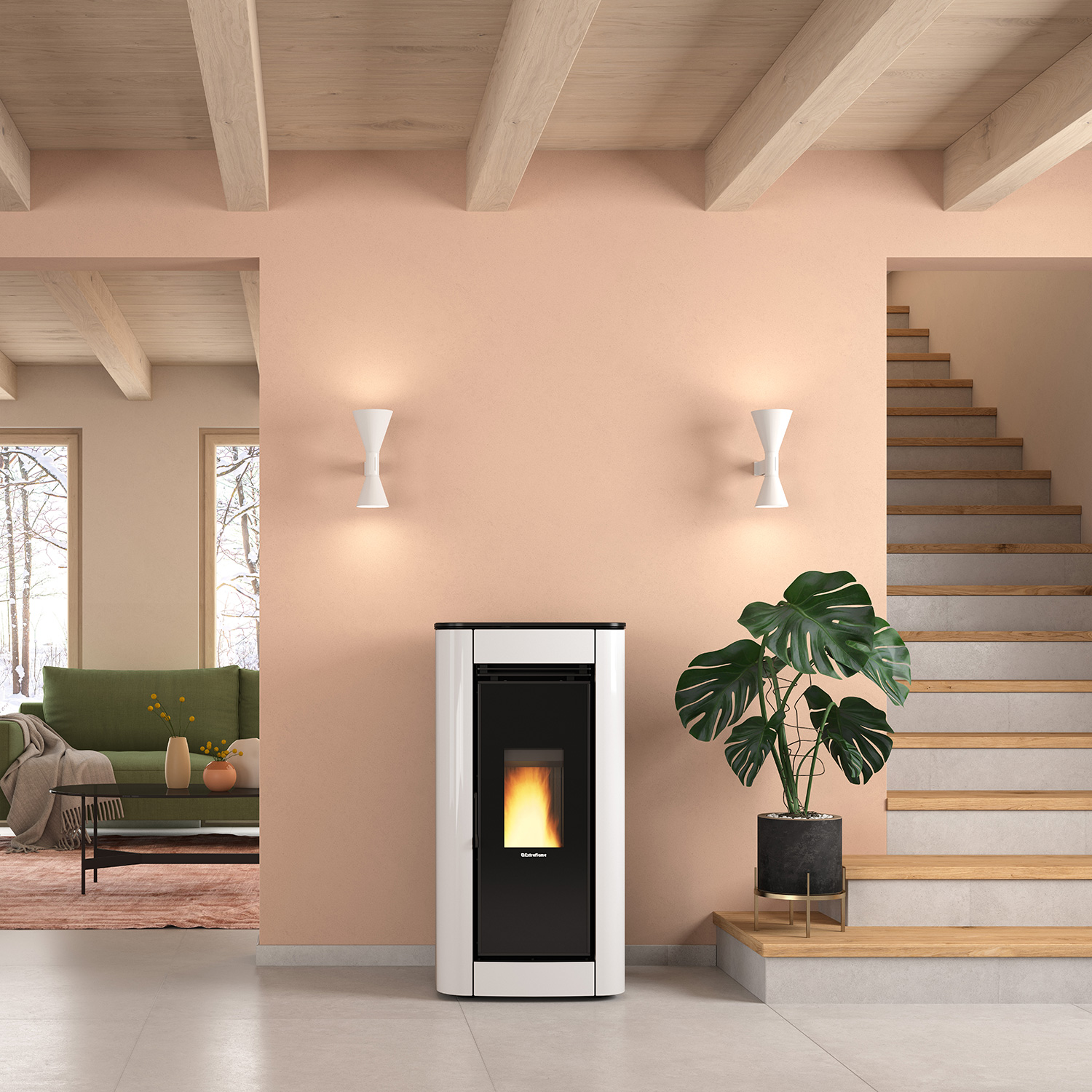 Extraflame Evolution Line Ilary Plus Pelletofen Stahl Weiß Extraflame Evolution Line Ilary Plus Pelletofen Stahl Weiß