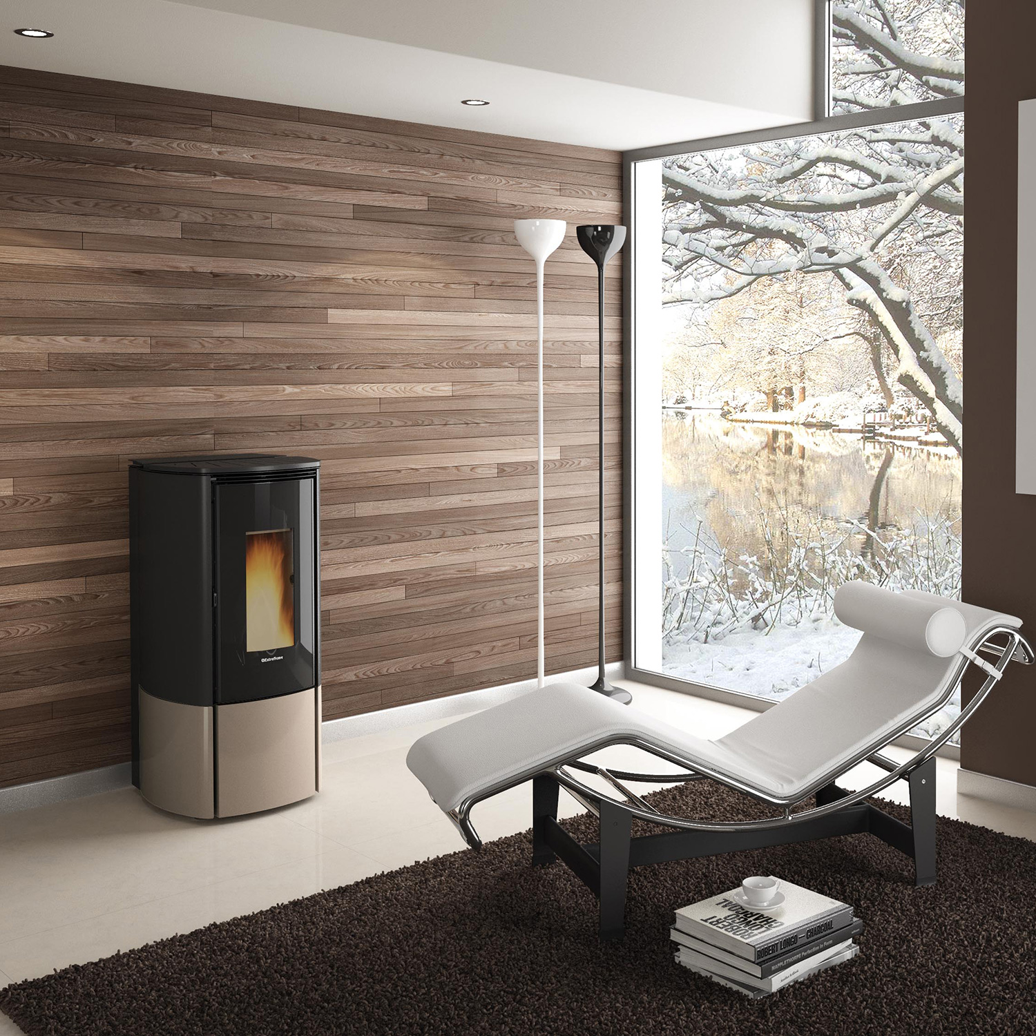 Extraflame Evolution Line Katia 11 Pelletofen Stahl Taubengrau