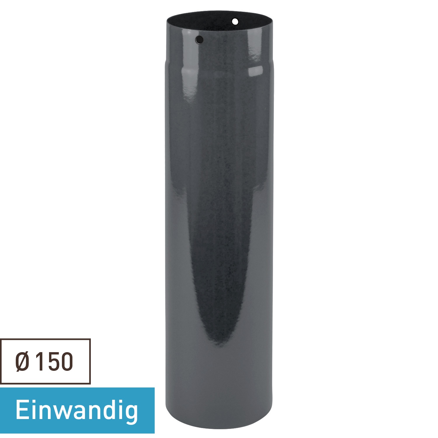 Raik Rauchrohr / Ofenrohr Emaille 150mm - 500mm Grau