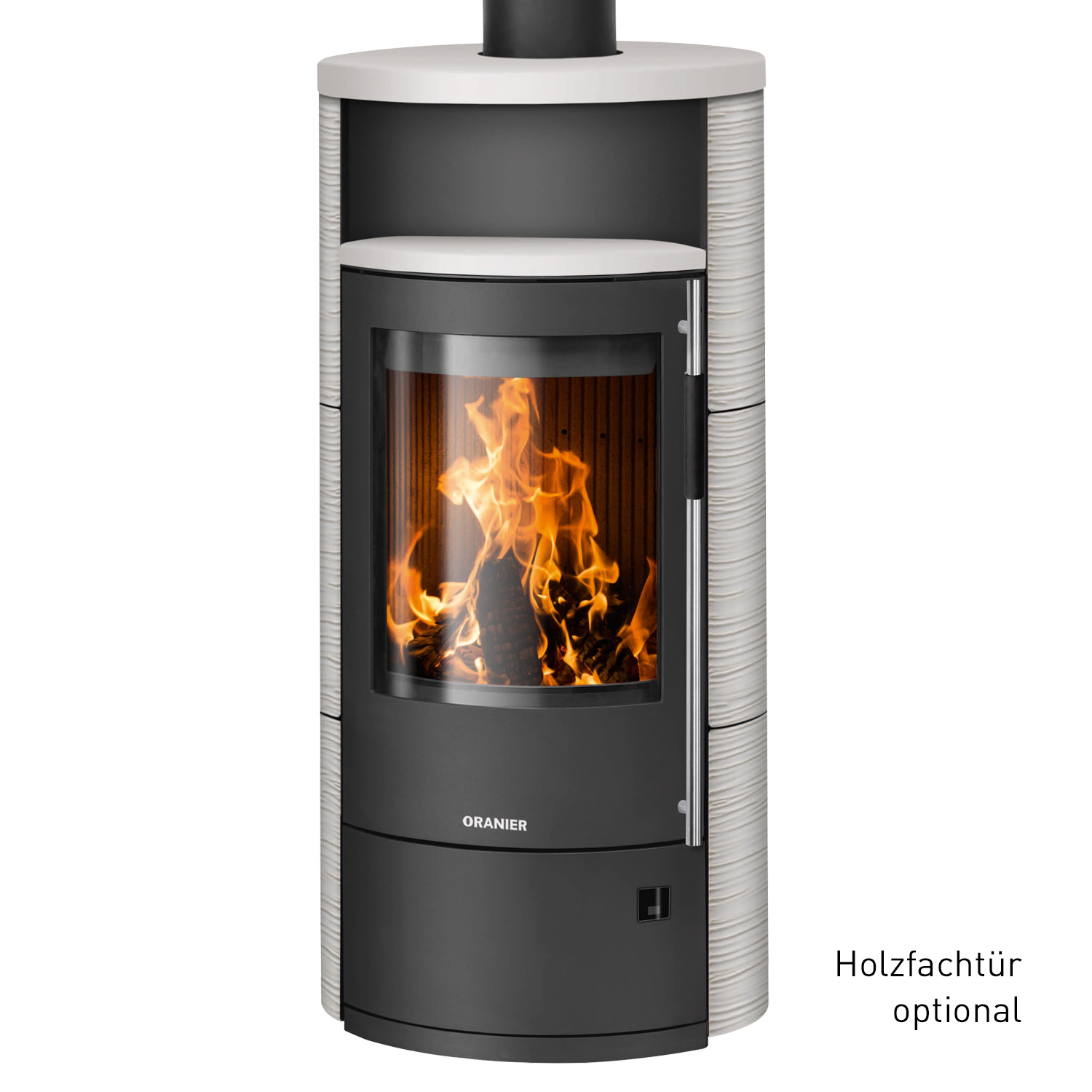 Oranier Polar Neo 4 Kaminofen Stahl Schwarz / Keramik Seidenweiß