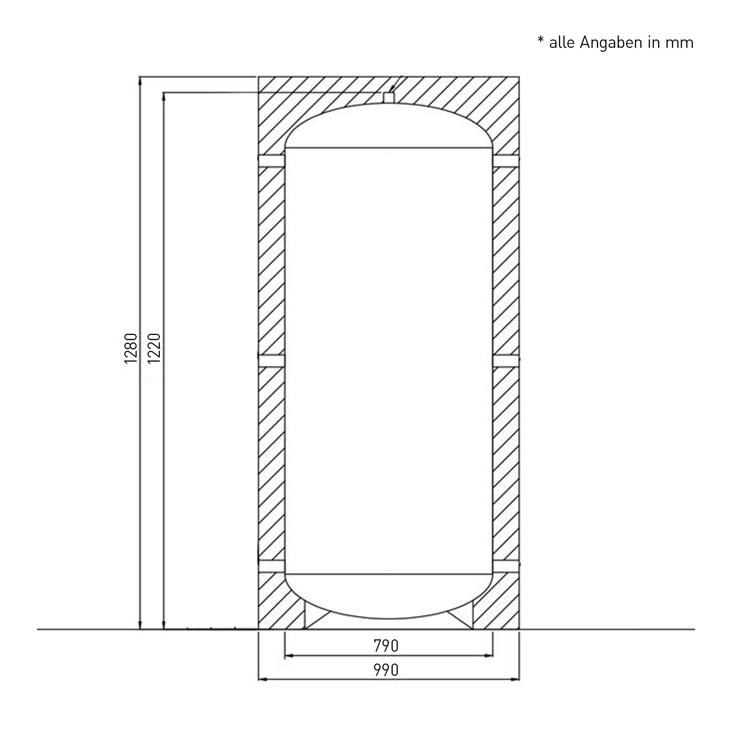 Prinz Hochleistungs-Pufferspeicher 500l mit Isolierung