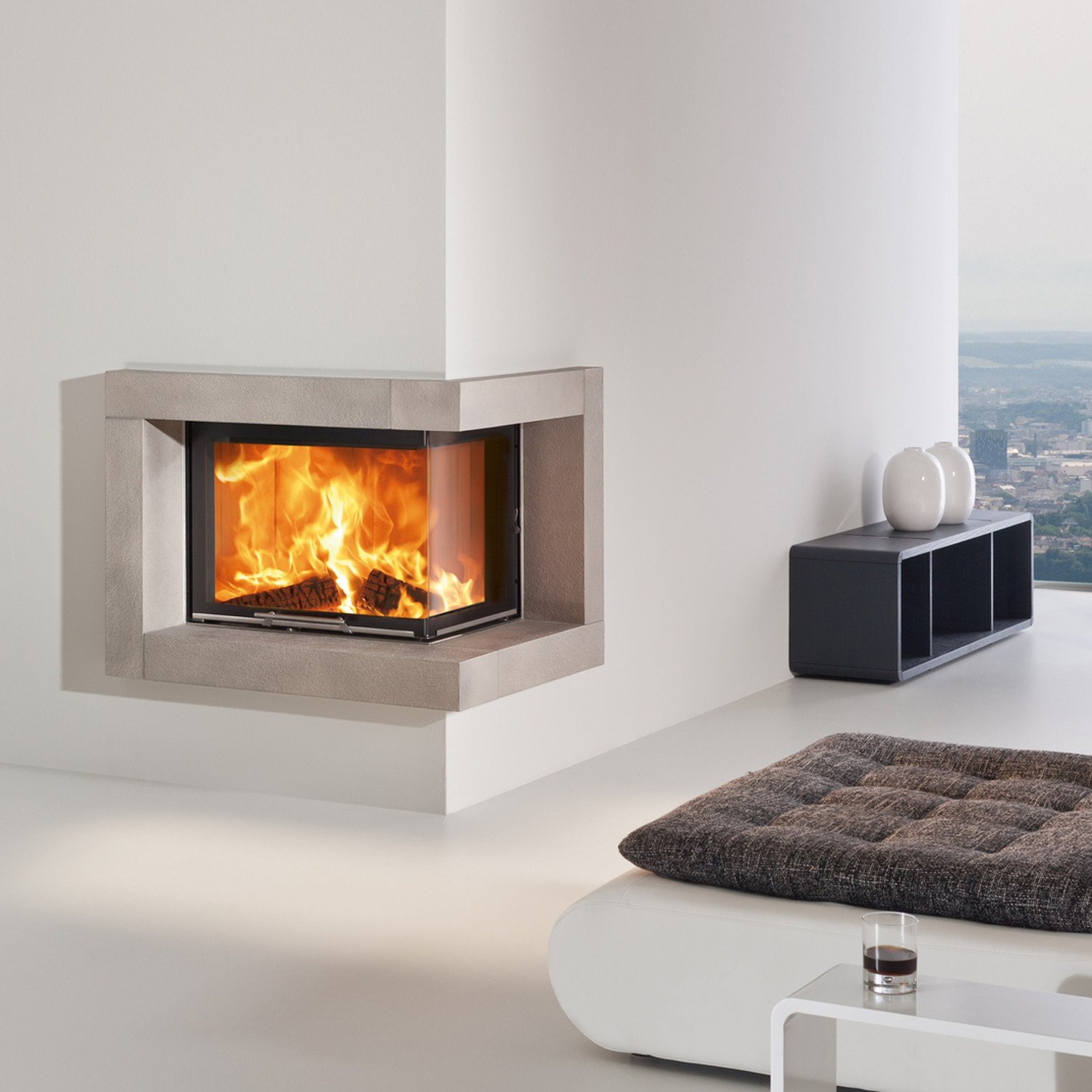 Spartherm Varia 2Rh H2O Kamineinsatz wasserführend Eck