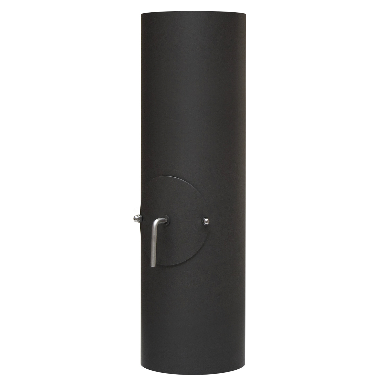 Raik Basic Längenelement 150mm schwarz L: 500mm mit Drosselklappe, Tür, Kondensatring für Rauchrohr / Ofenrohr