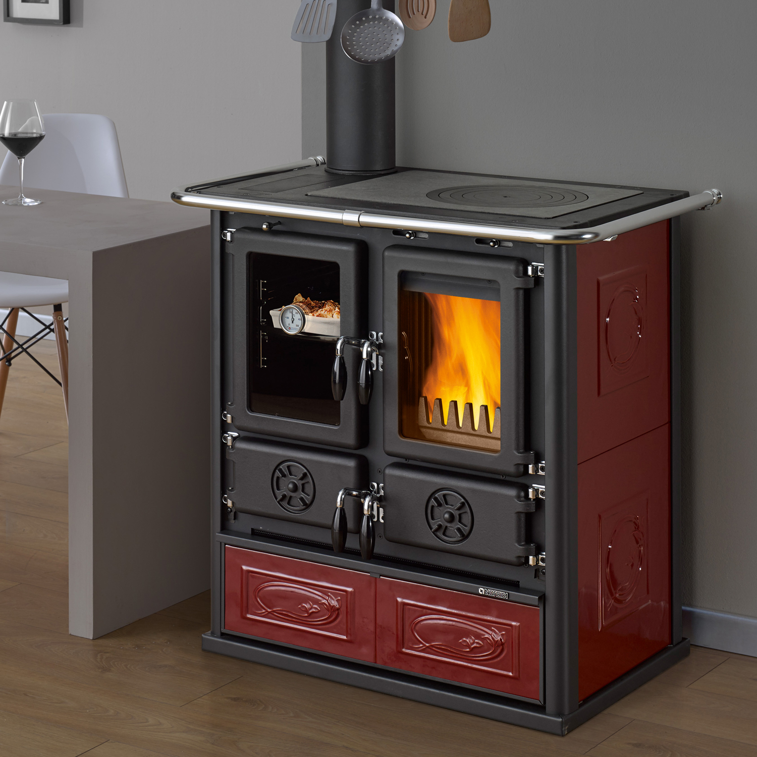 La Nordica Rosetta Sinistra 5.0 Ceramica Küchenofen Liberty Bordeaux La Nordica Rosetta Sinistra 5.0 Ceramica Küchenofen Liberty Bordeaux