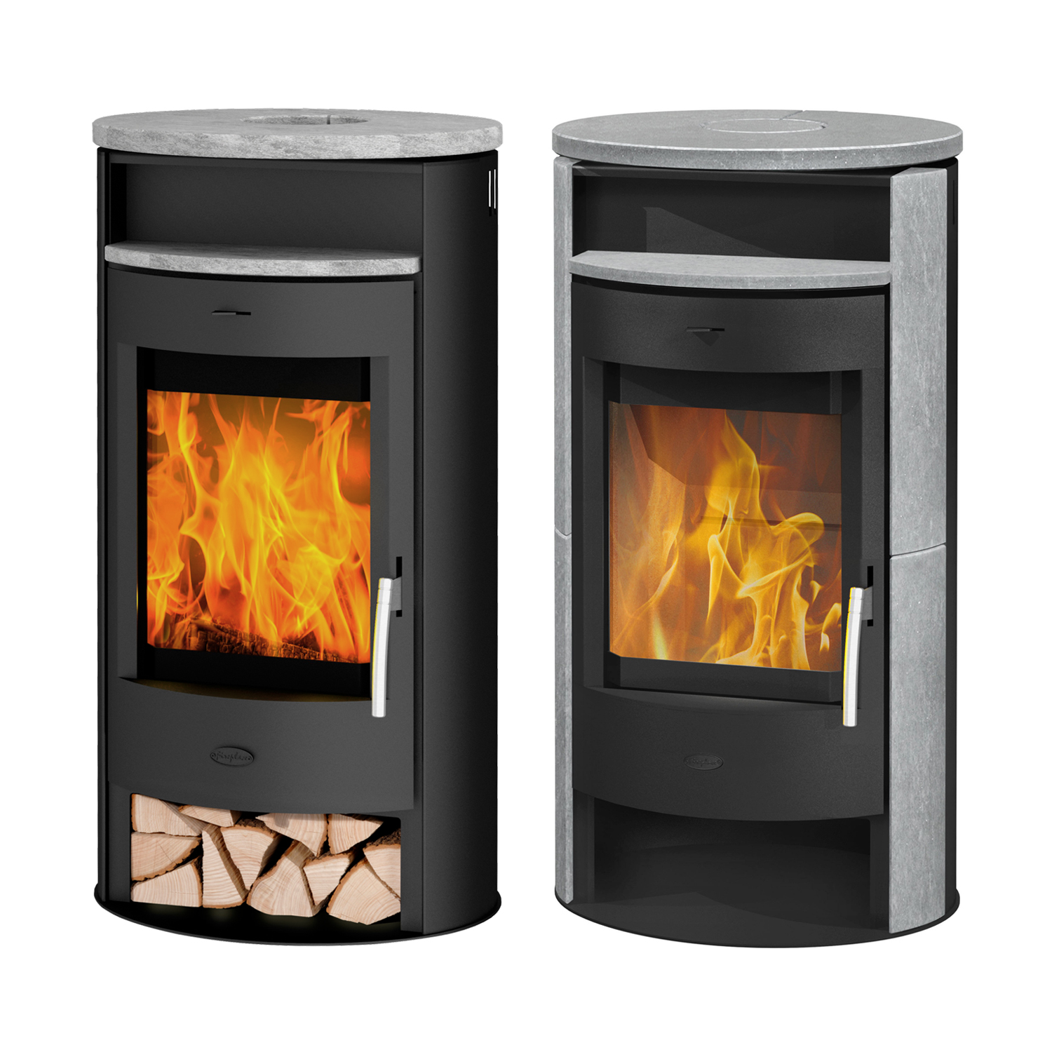Fireplace Jakarta Kaminofen Stahl Schwarz | Topplatte Speckstein