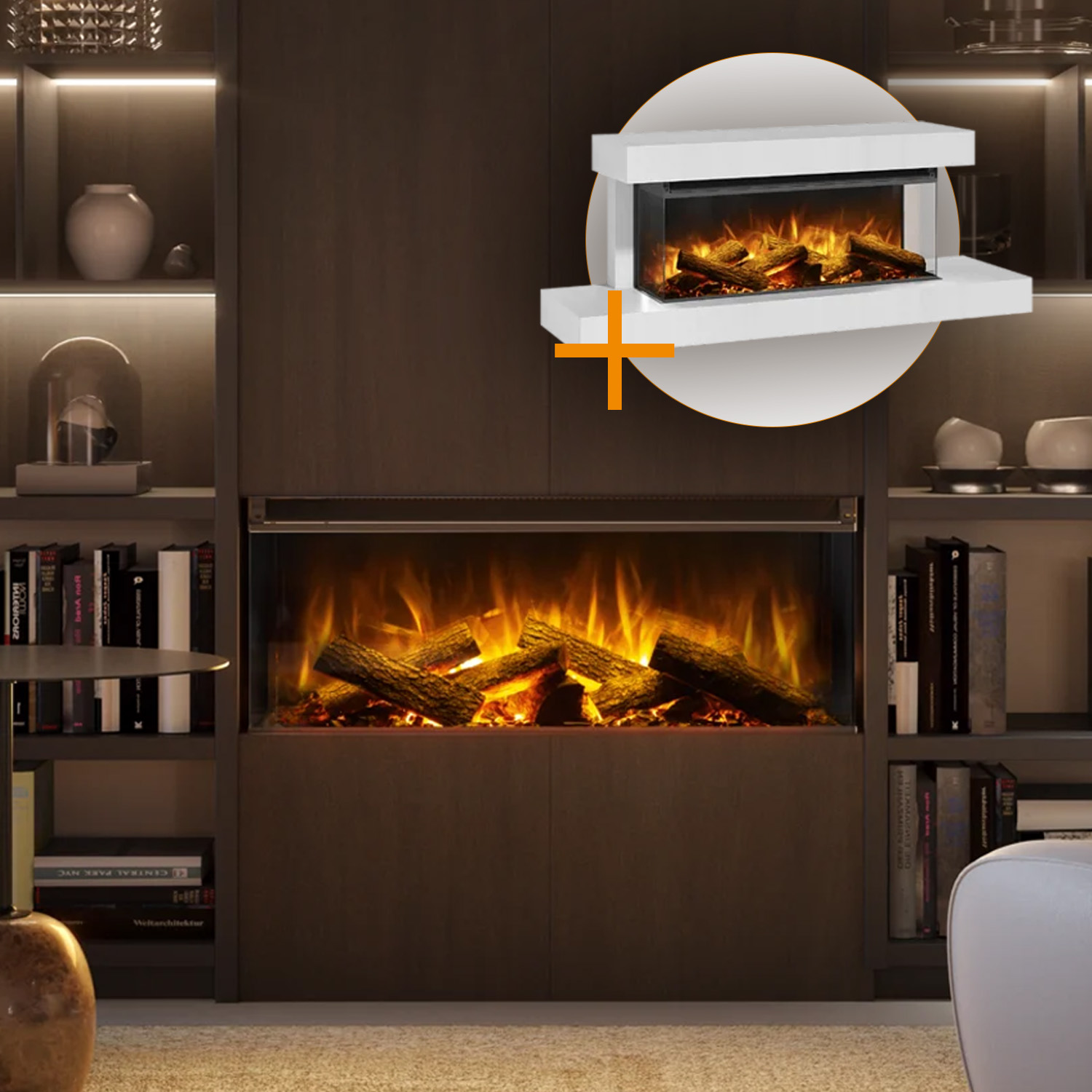 La Nordica Lumen 870 LED Elektrokamin Kreideweiß