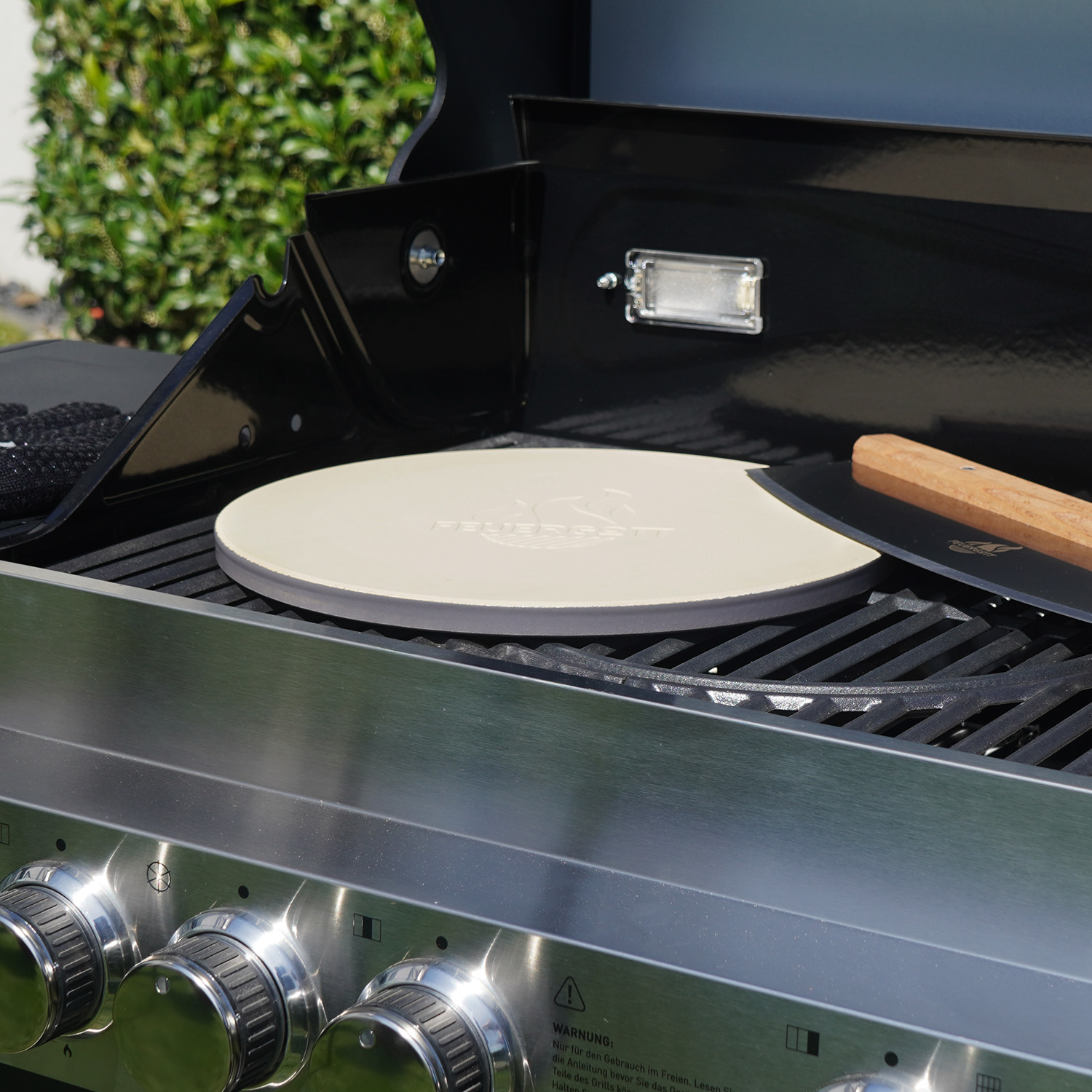 Feuergott Pizzastein glasiert, rund Feuergott Pizzastein glasiert, rund