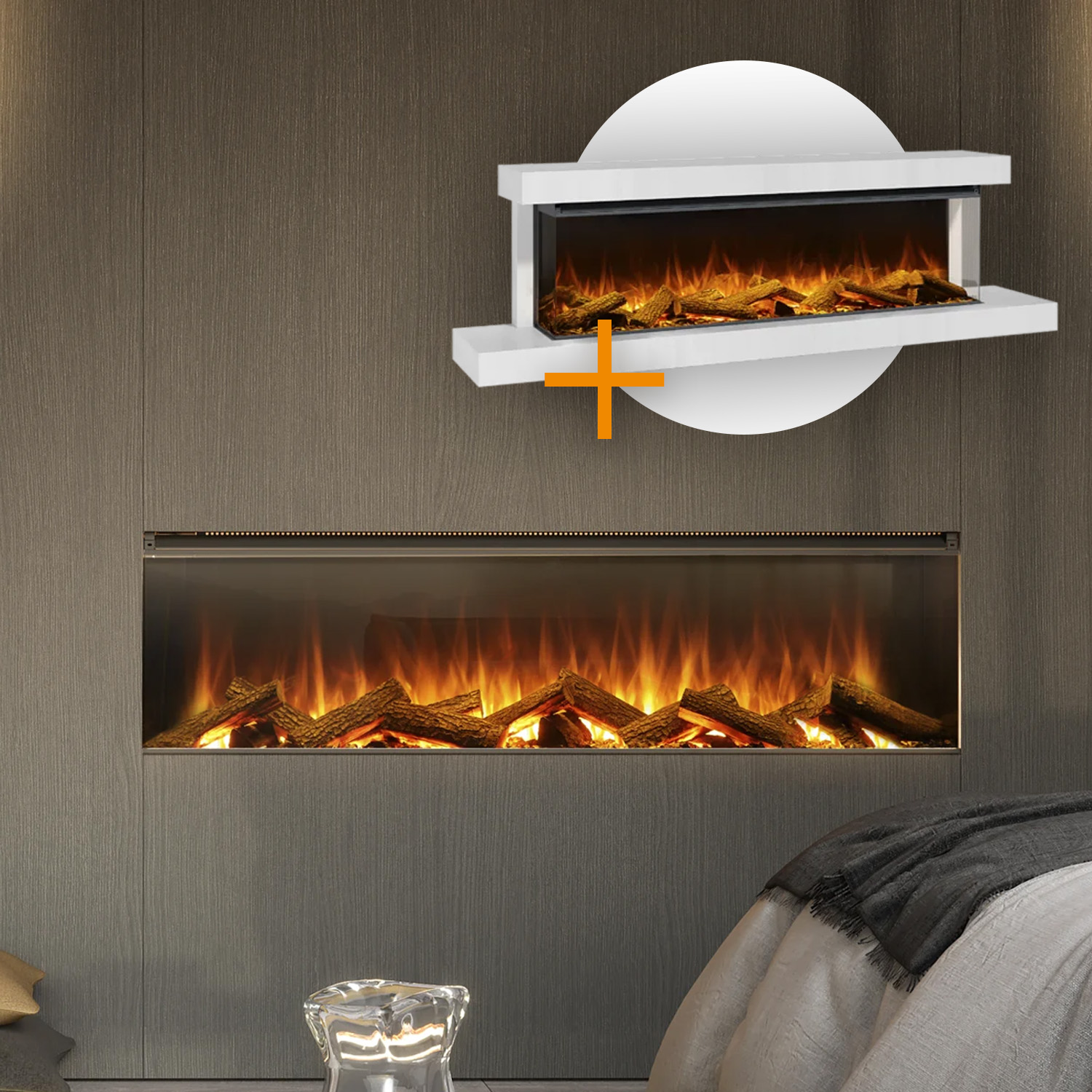 La Nordica Lumen 1600 LED Elektrokamin Kreideweiß