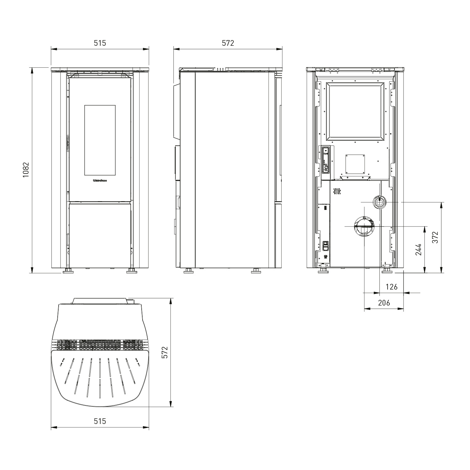 Extraflame Evolution Line Katia 9 Pelletofen Stahl Weiß Extraflame Evolution Line Katia 9 Pelletofen Stahl Weiß