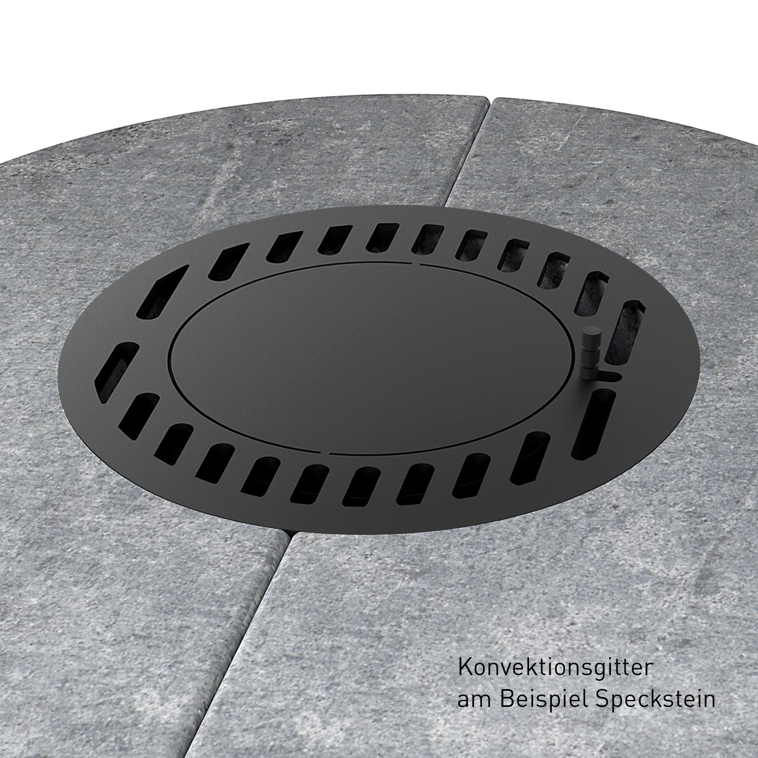 Lotus M1 Kaminofen Schwarz/ Indian Night, Rauchabgang hinten