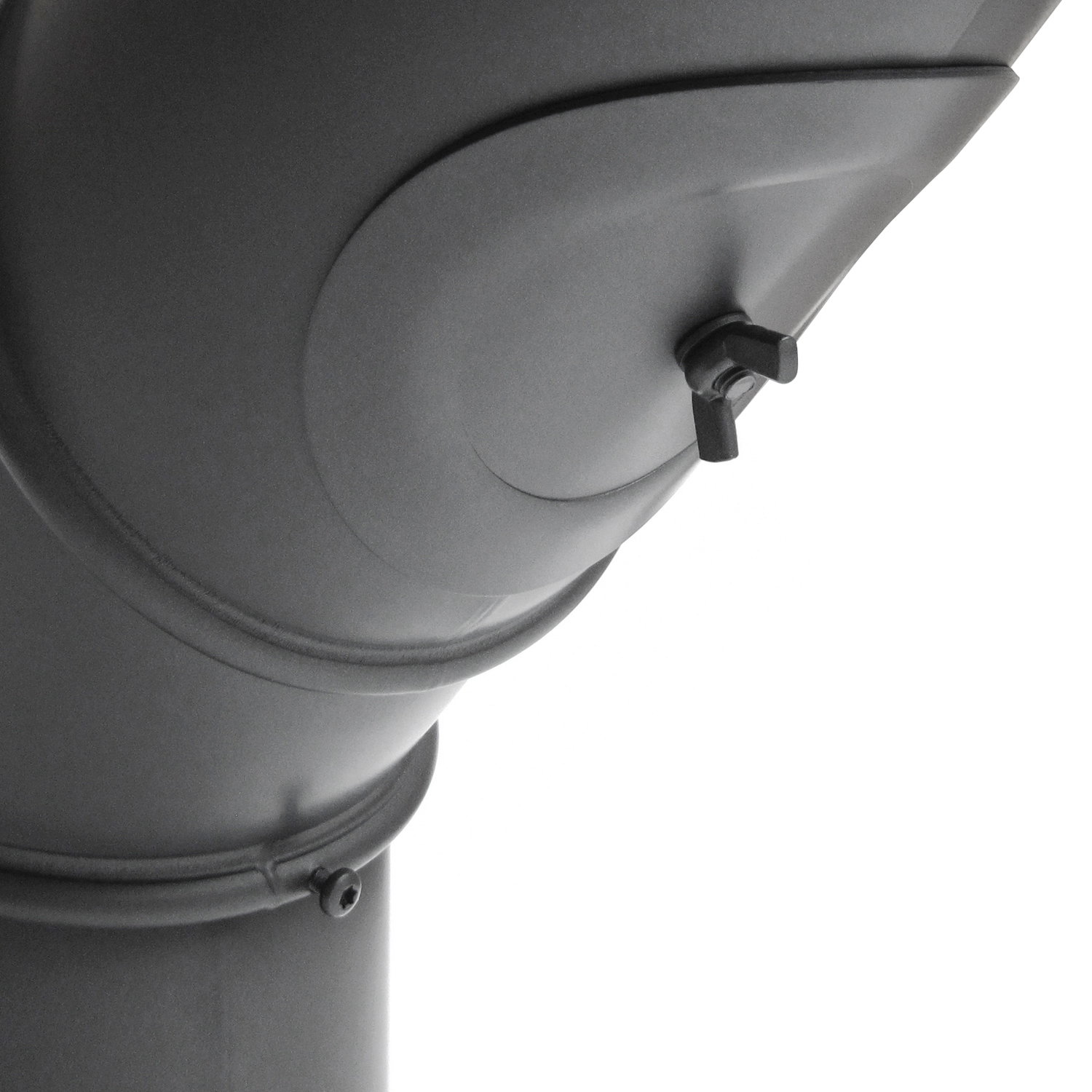 Raik Basic Multibogen 130mm gussgrau mit Tür – 4teilig für Rauchrohr / Ofenrohr